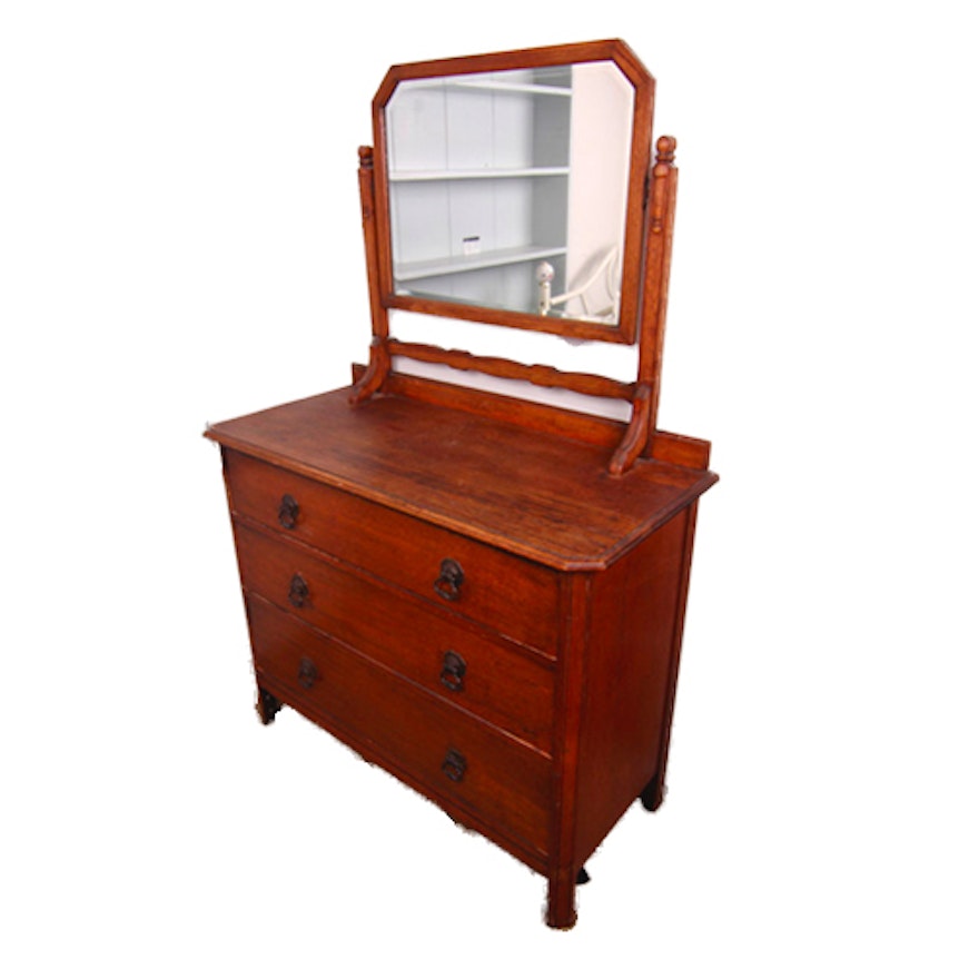 Antique Oak Vanity Dresser