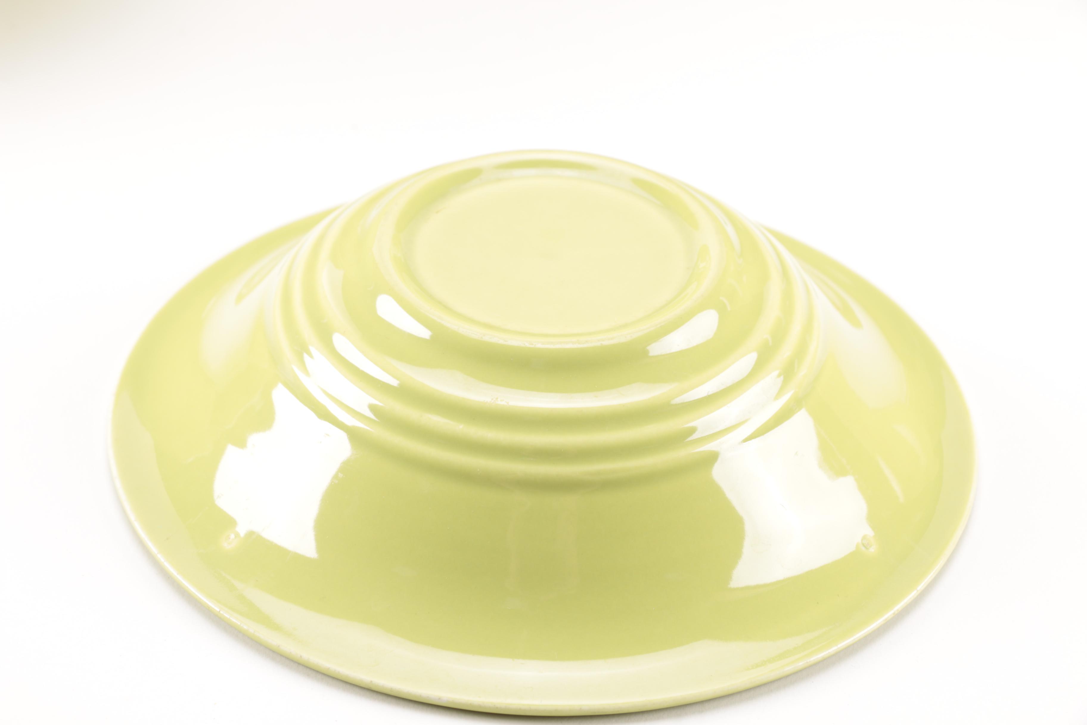 Set of Homer Laughlin Vintage Harlequin Chartreuse China