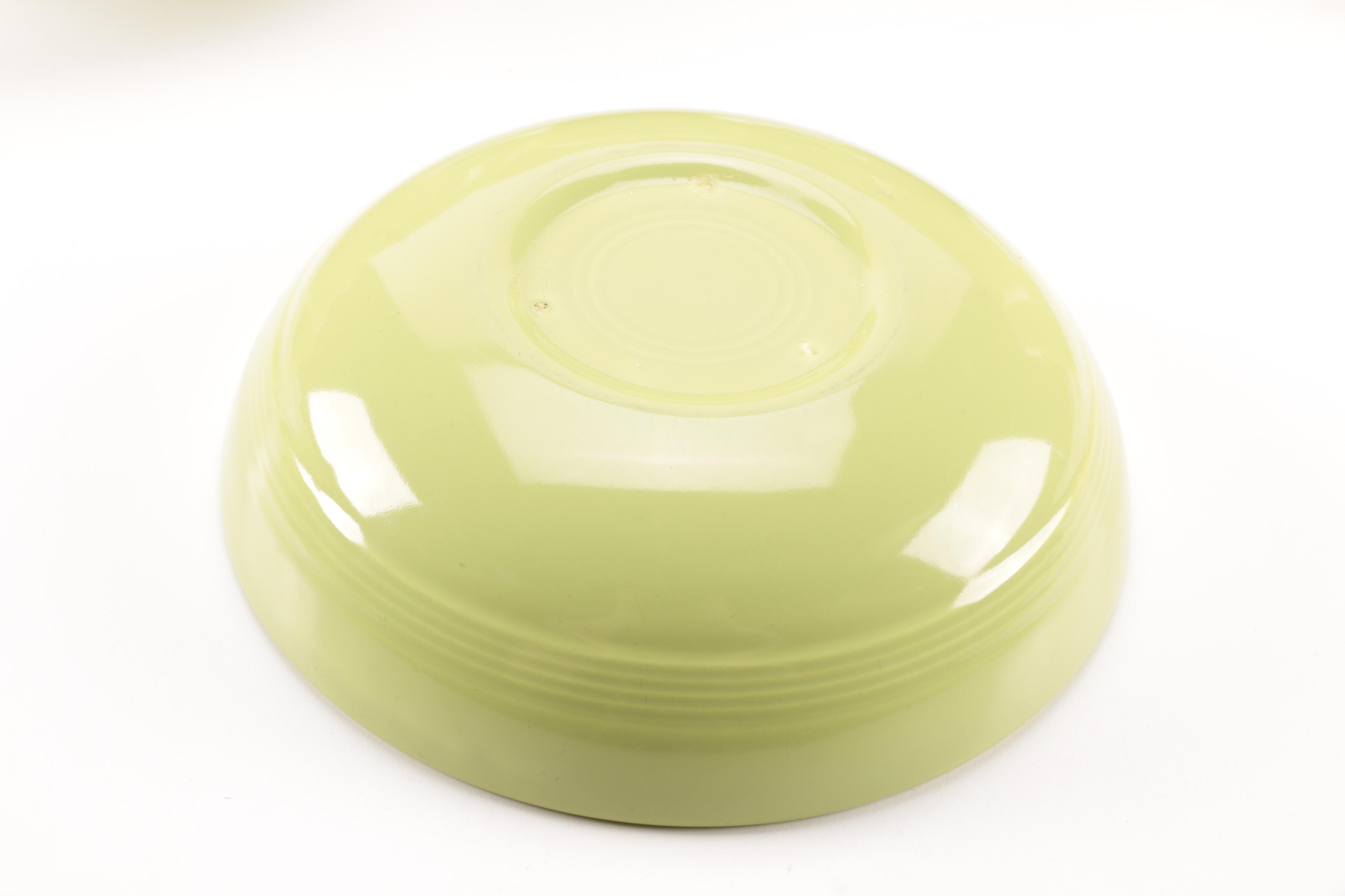 Set of Homer Laughlin Vintage Harlequin Chartreuse China