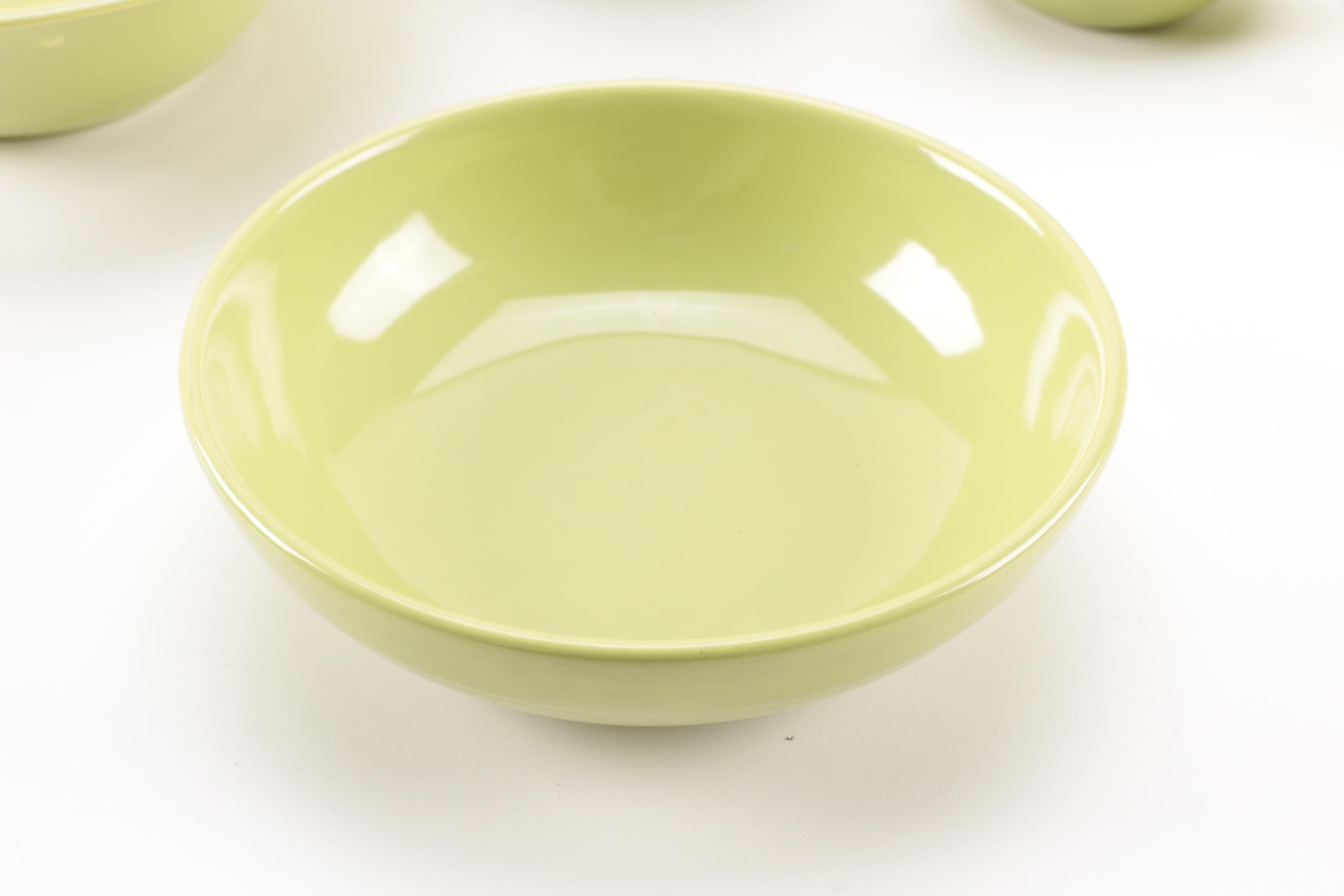 Set of Homer Laughlin Vintage Harlequin Chartreuse China