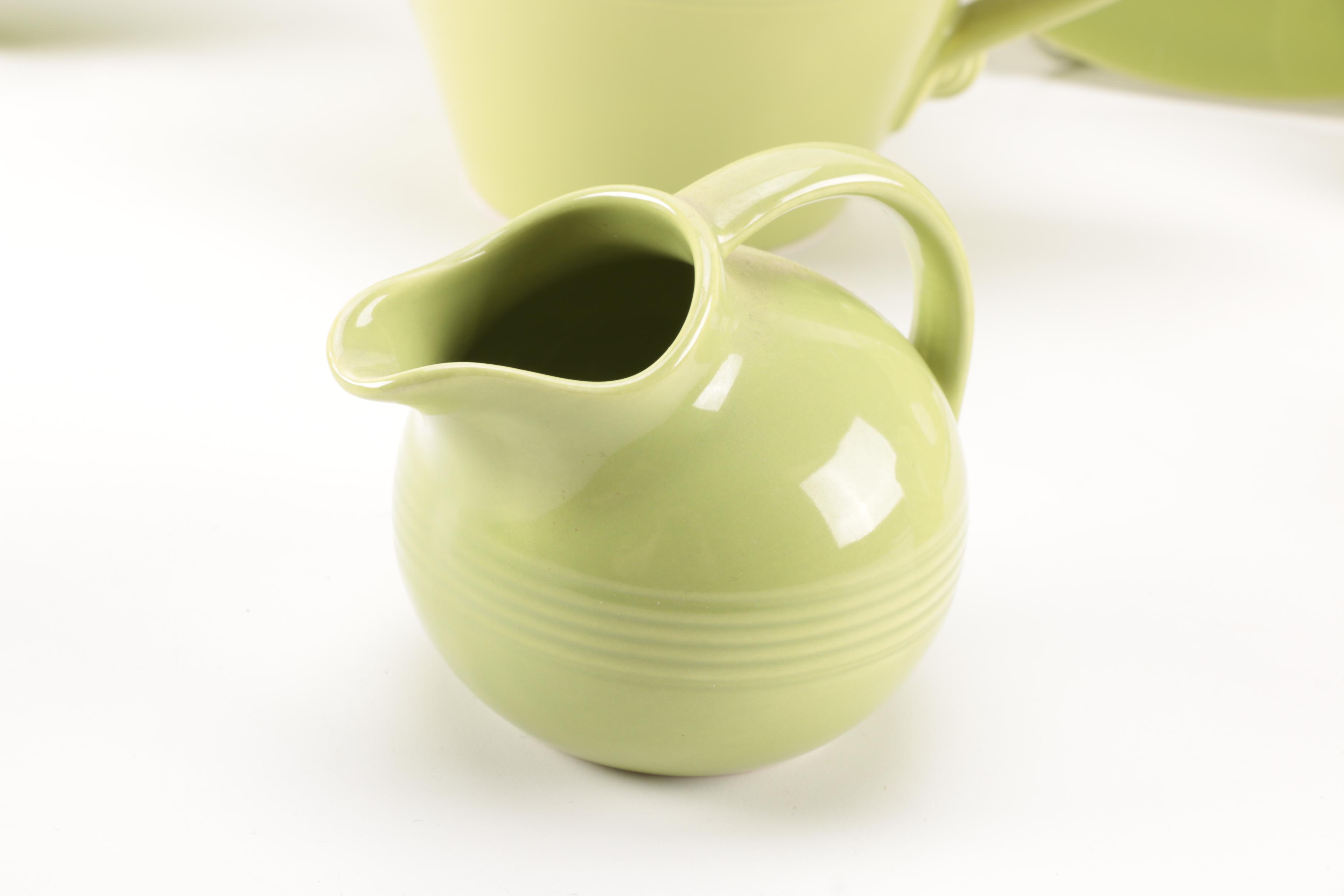 Set of Homer Laughlin Vintage Harlequin Chartreuse China