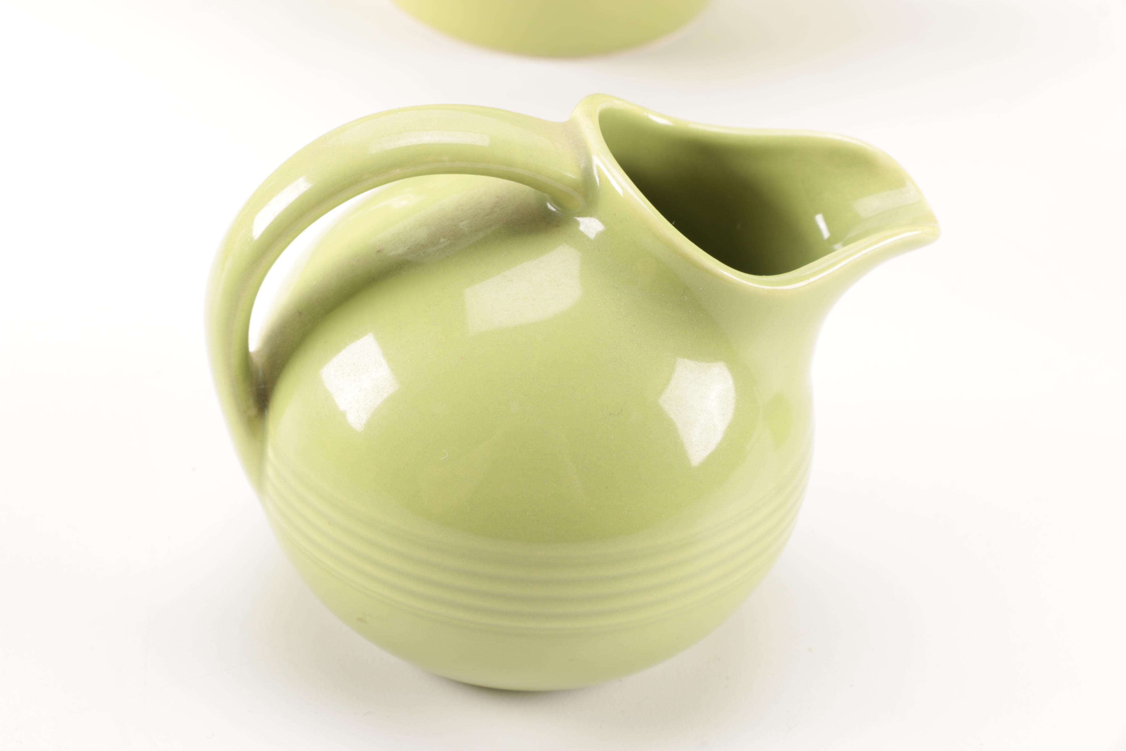 Set of Homer Laughlin Vintage Harlequin Chartreuse China