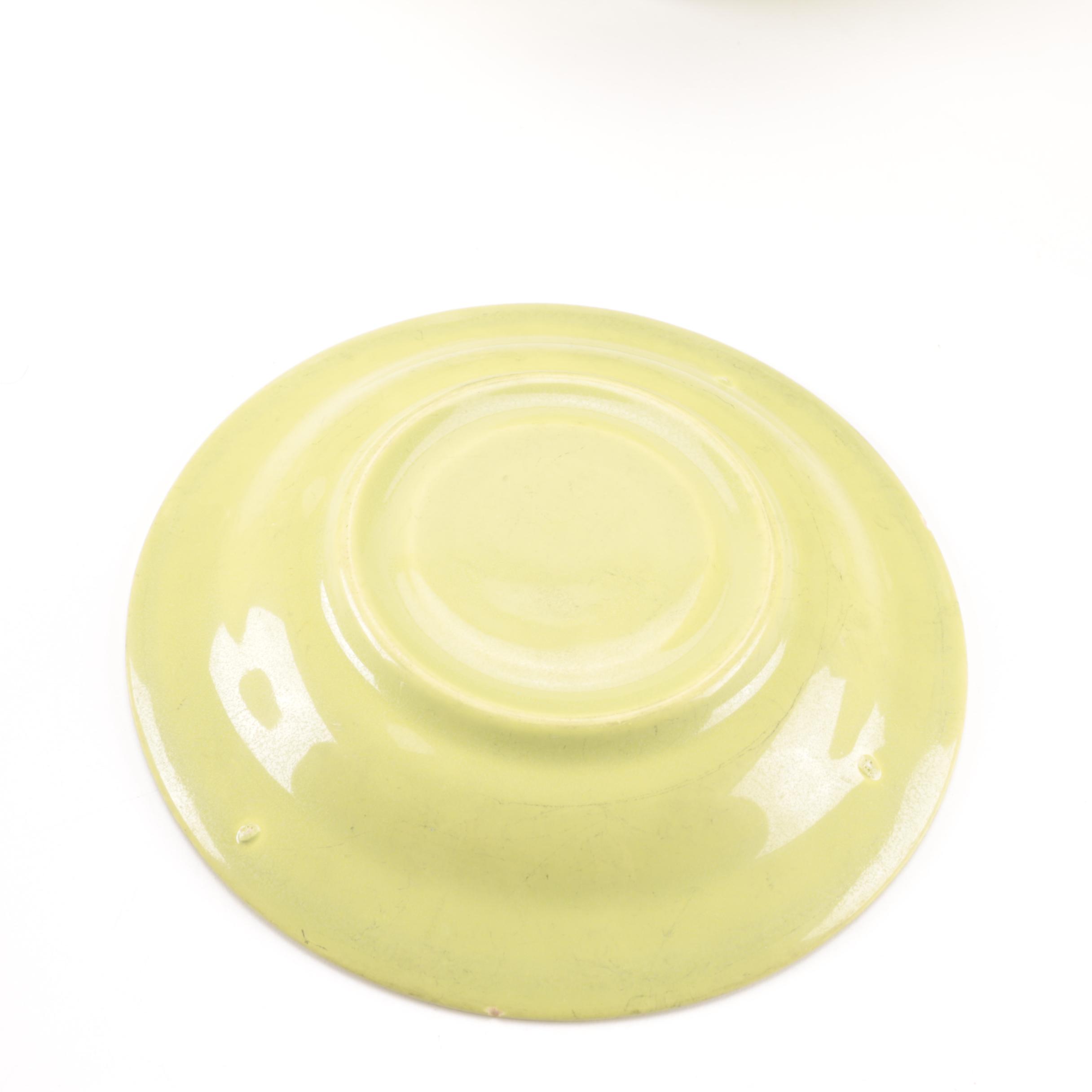 Set of Homer Laughlin Vintage Harlequin Chartreuse China