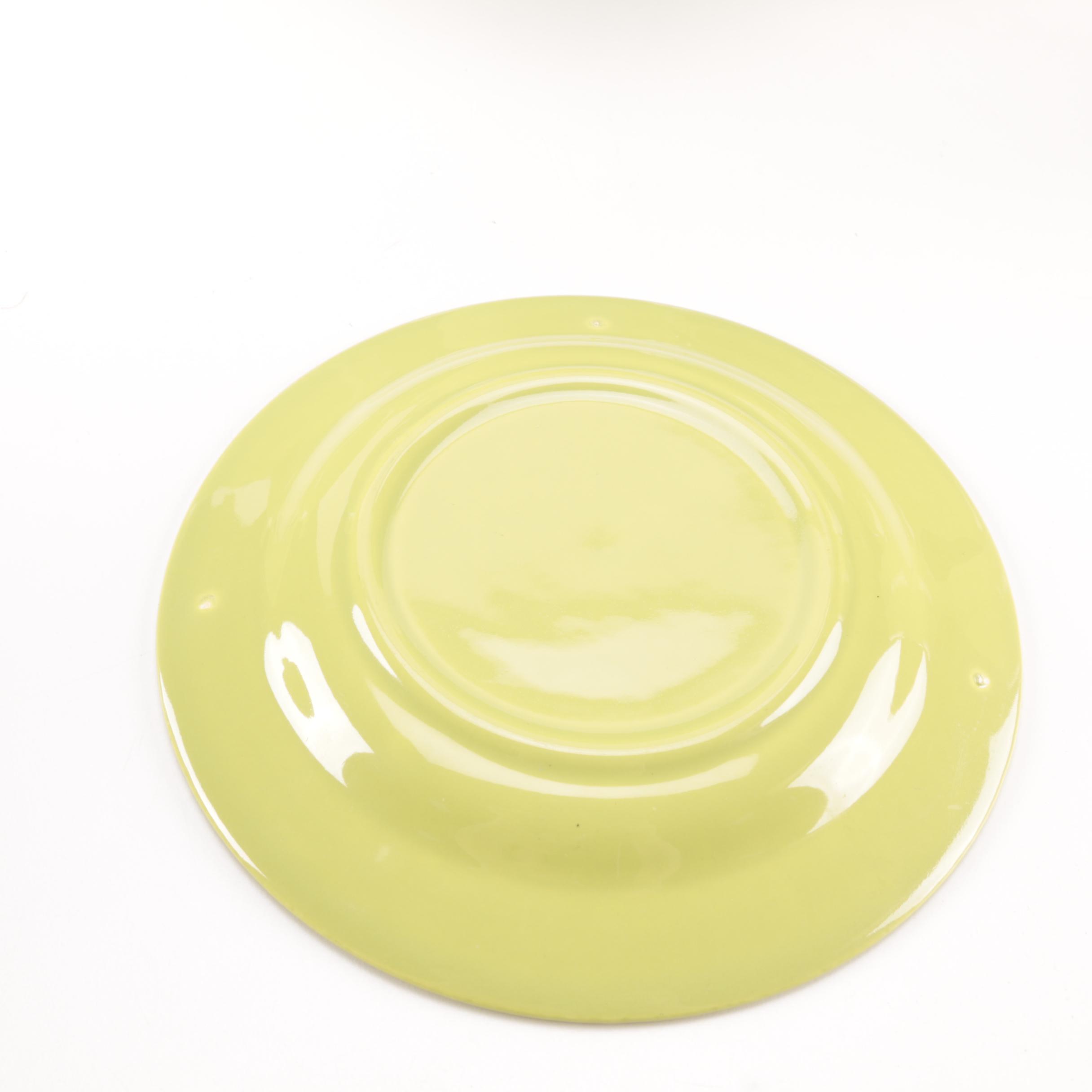 Set of Homer Laughlin Vintage Harlequin Chartreuse China
