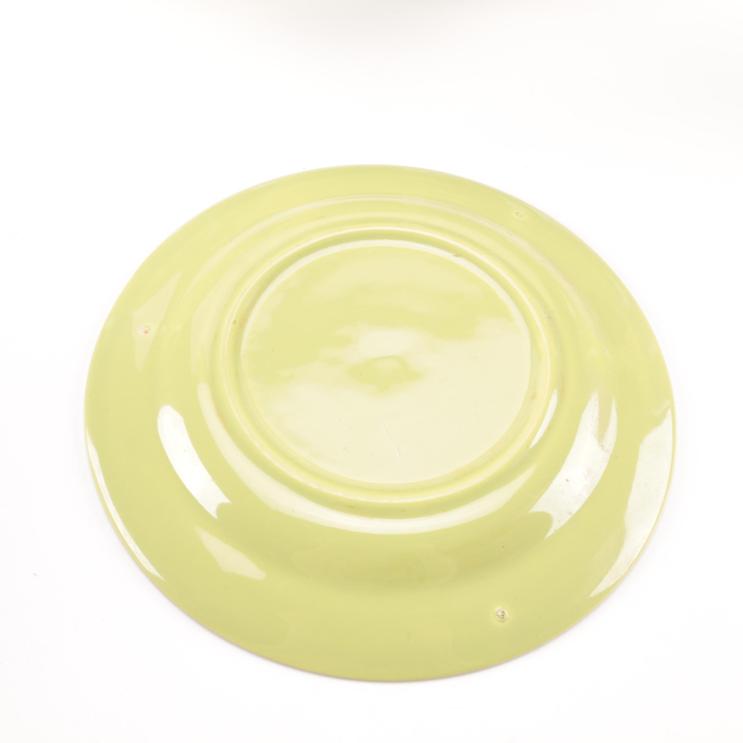 Set of Homer Laughlin Vintage Harlequin Chartreuse China