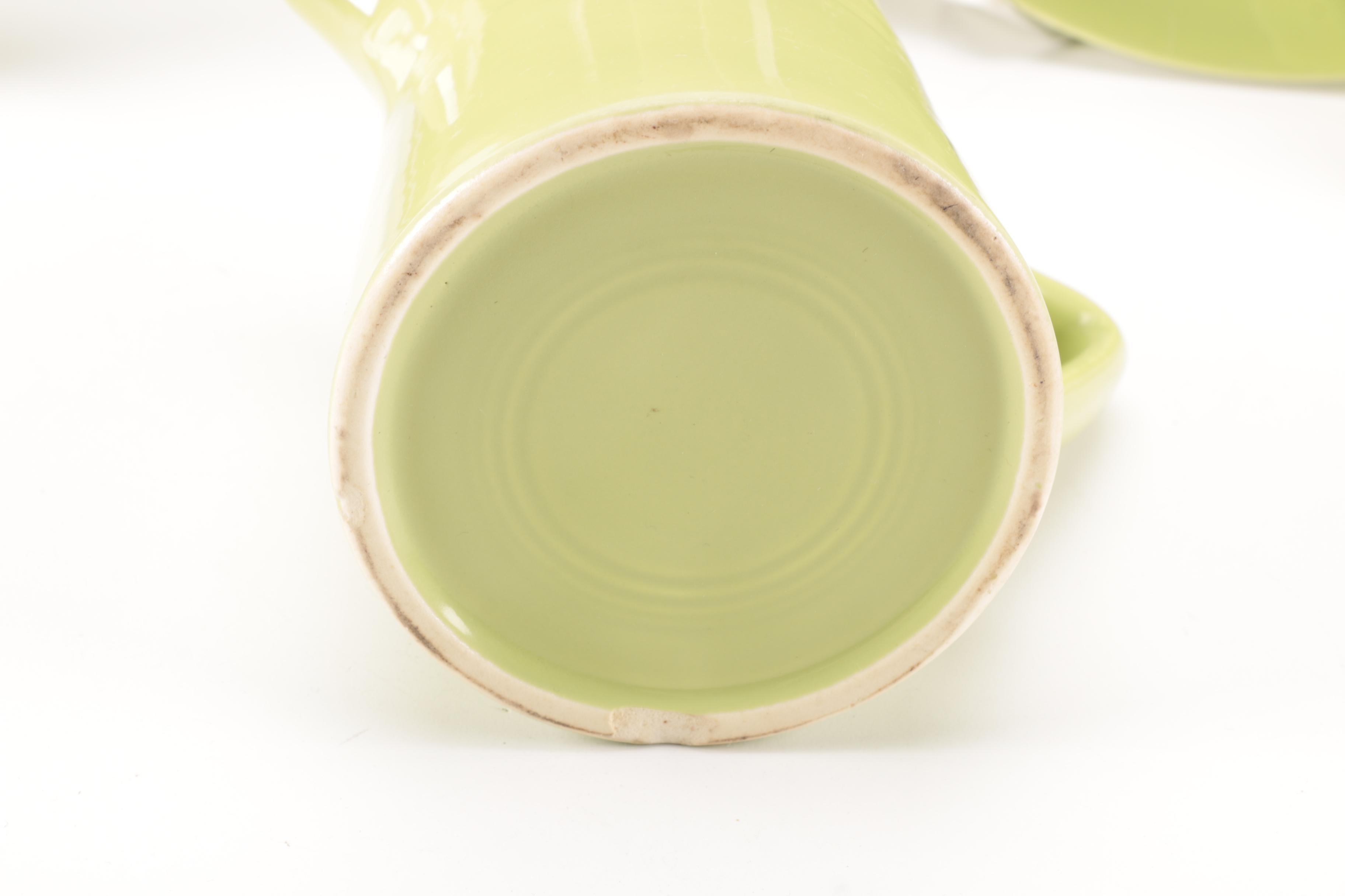 Set of Homer Laughlin Vintage Harlequin Chartreuse China