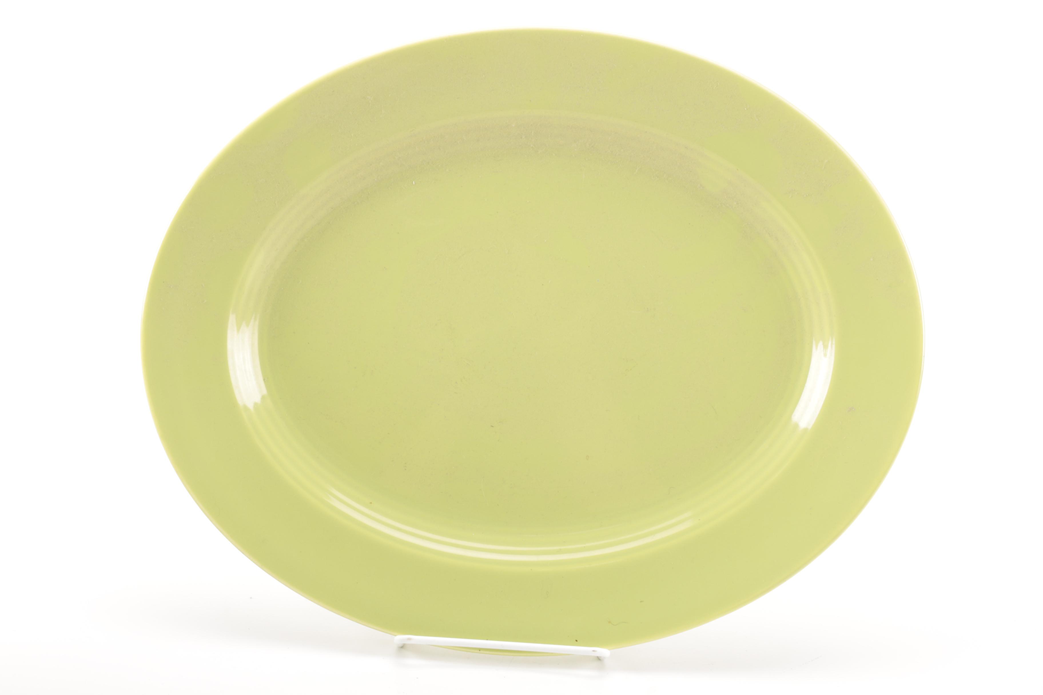 Set of Homer Laughlin Vintage Harlequin Chartreuse China