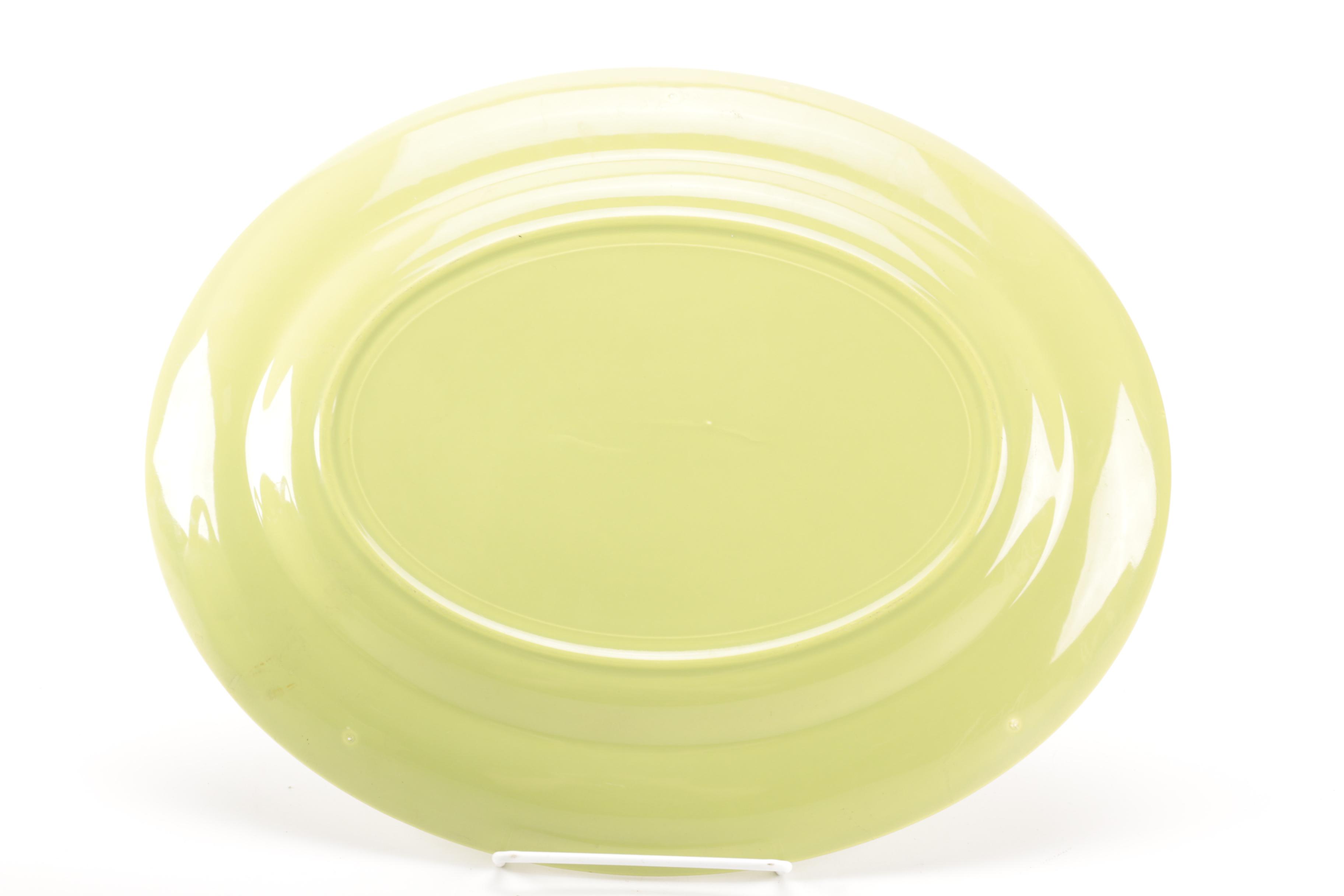 Set of Homer Laughlin Vintage Harlequin Chartreuse China