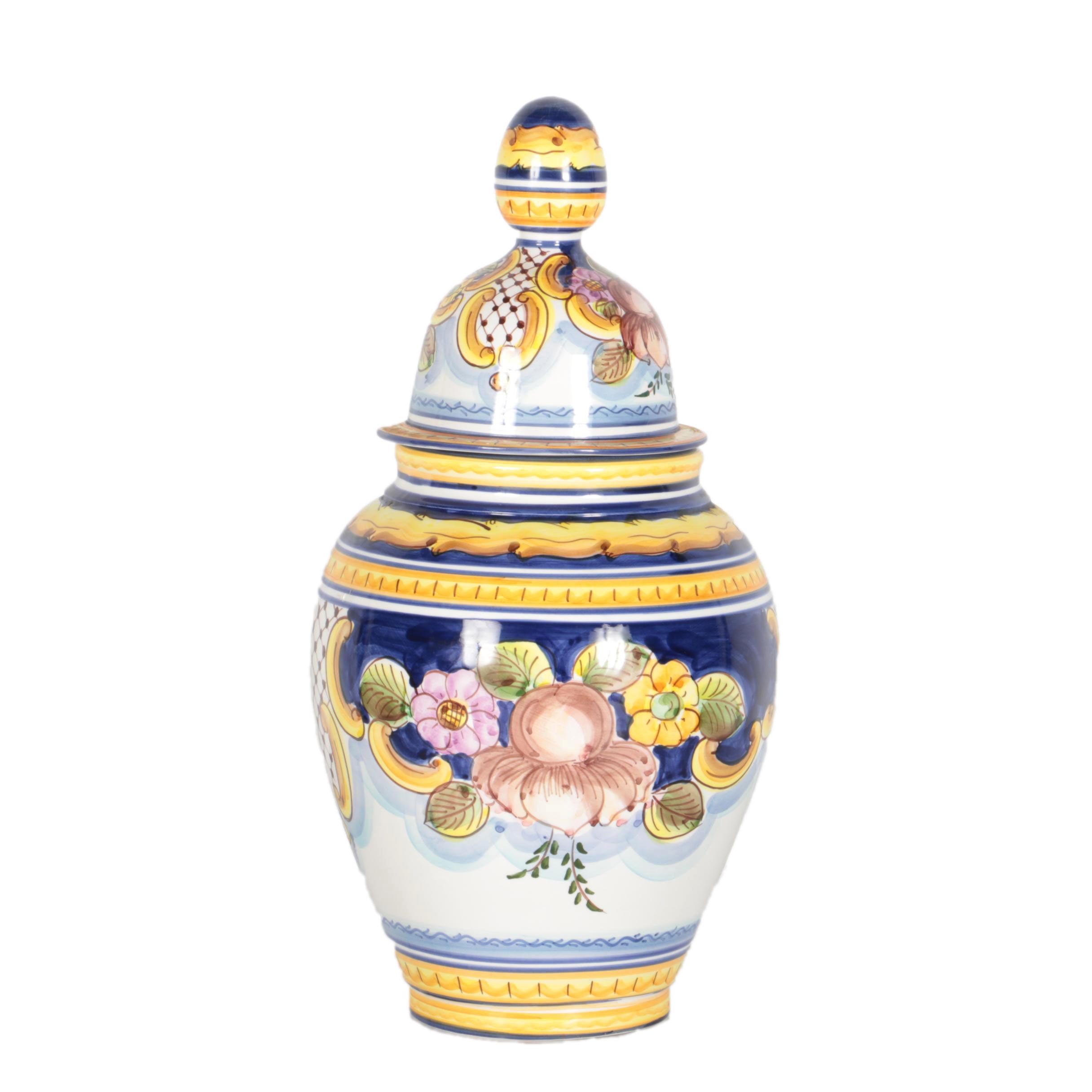 Catalina Alcaide Hand-Painted Spanish Urn
