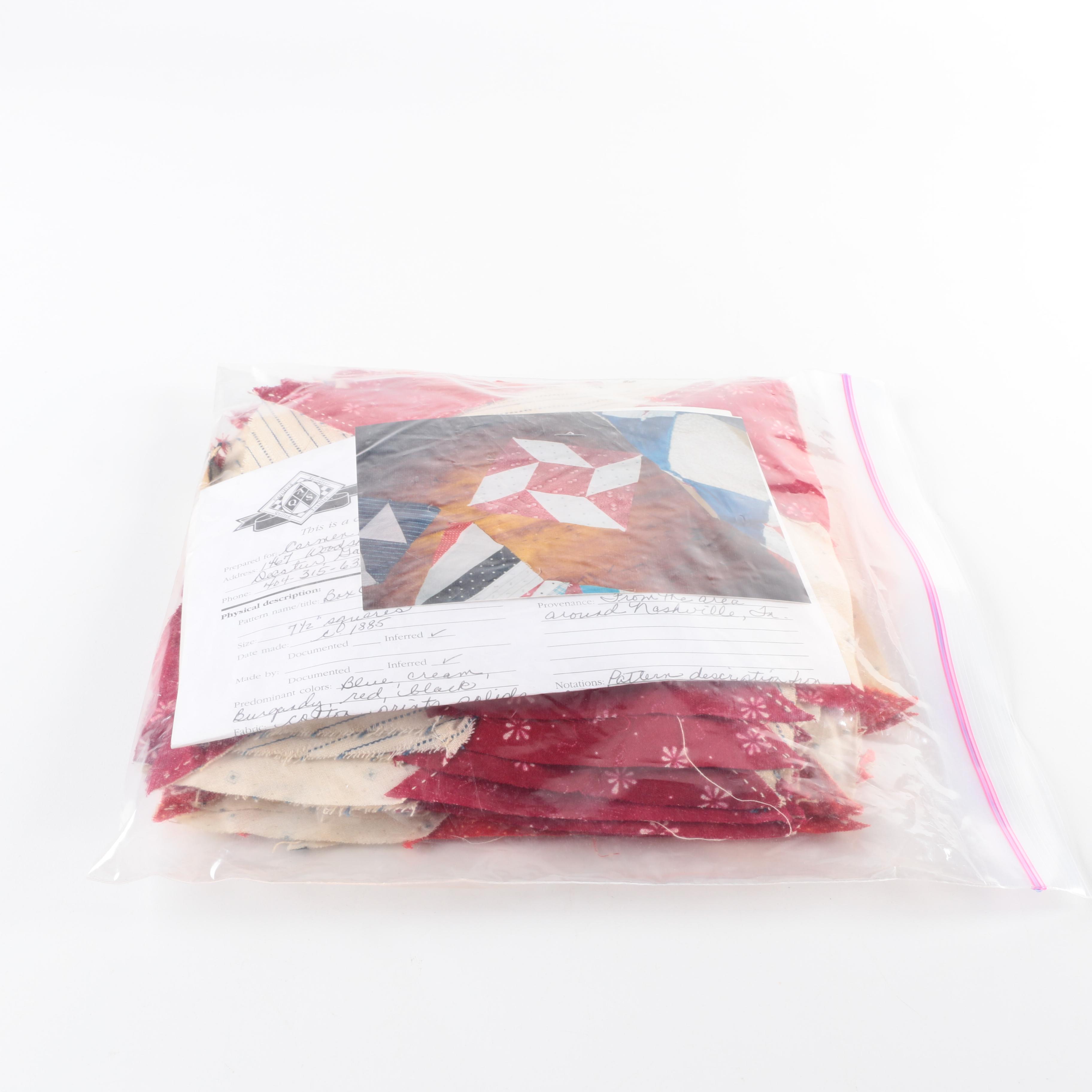 Antique "Simplex Star" Quilt Block Pieces