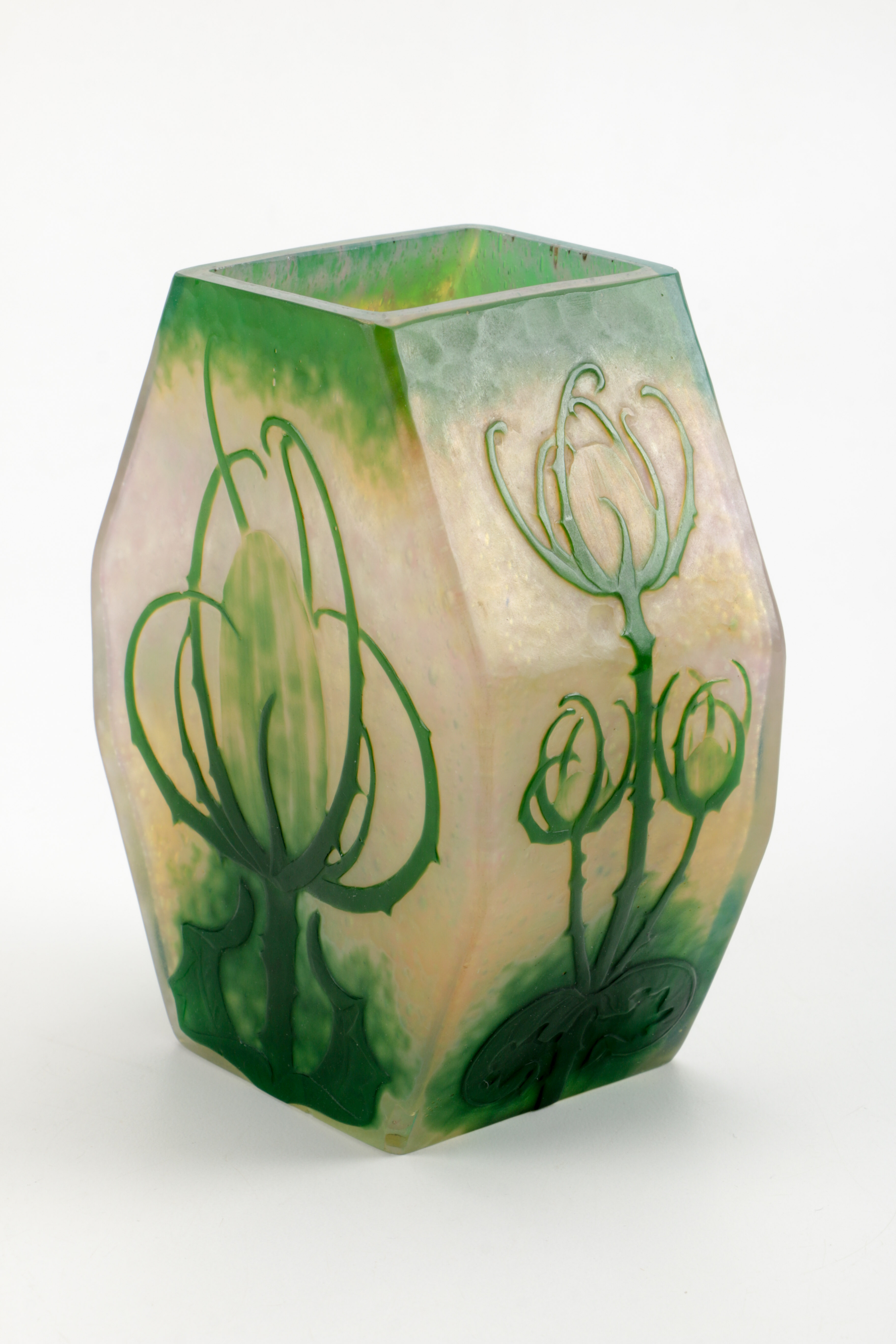 Circa 1900 Signed "Daum Nancy" Art Nouveau Cameo Glass Vase