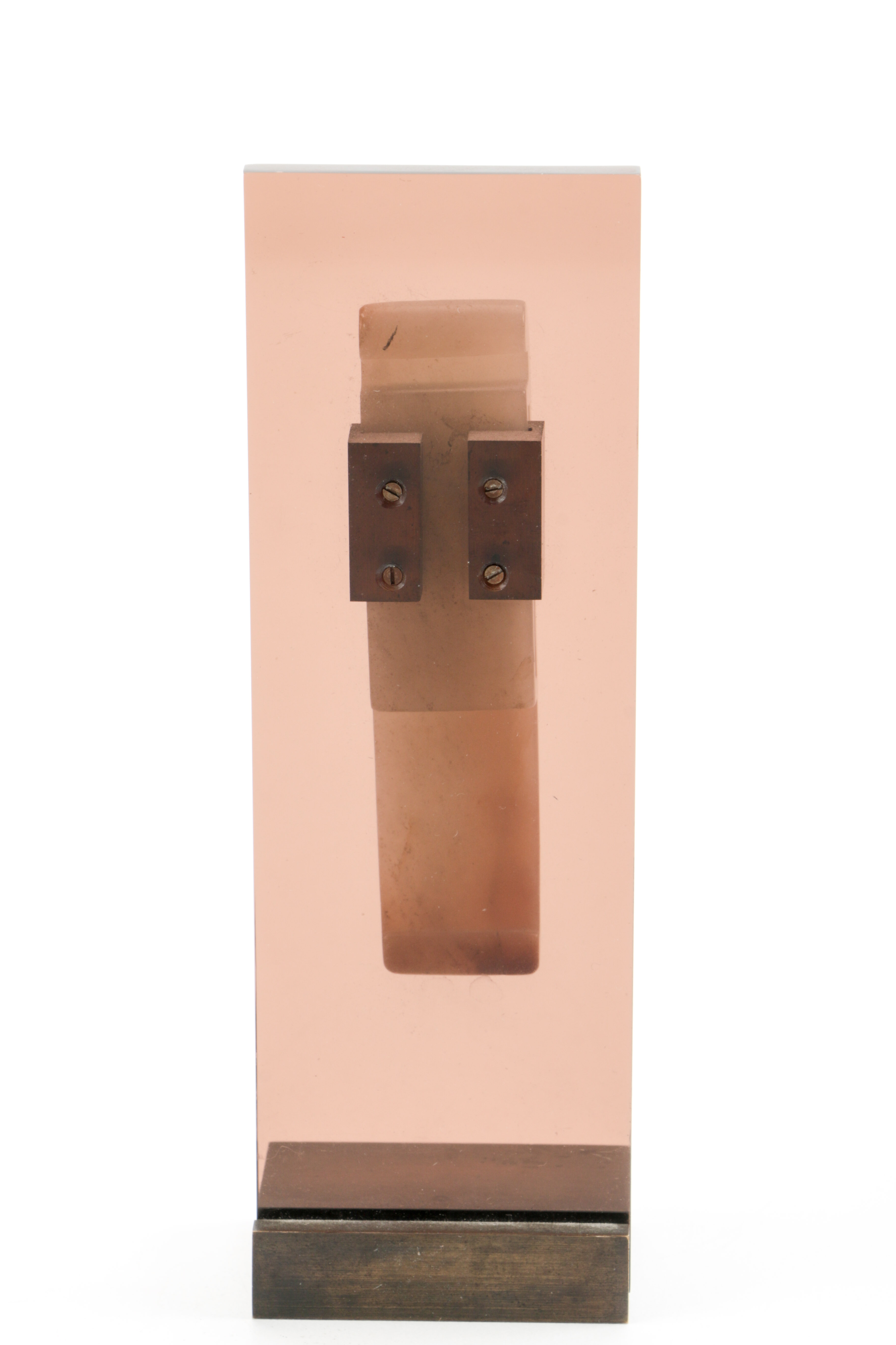 Chinese Carved Nephrite Belt Hook Mounted on Acrylic