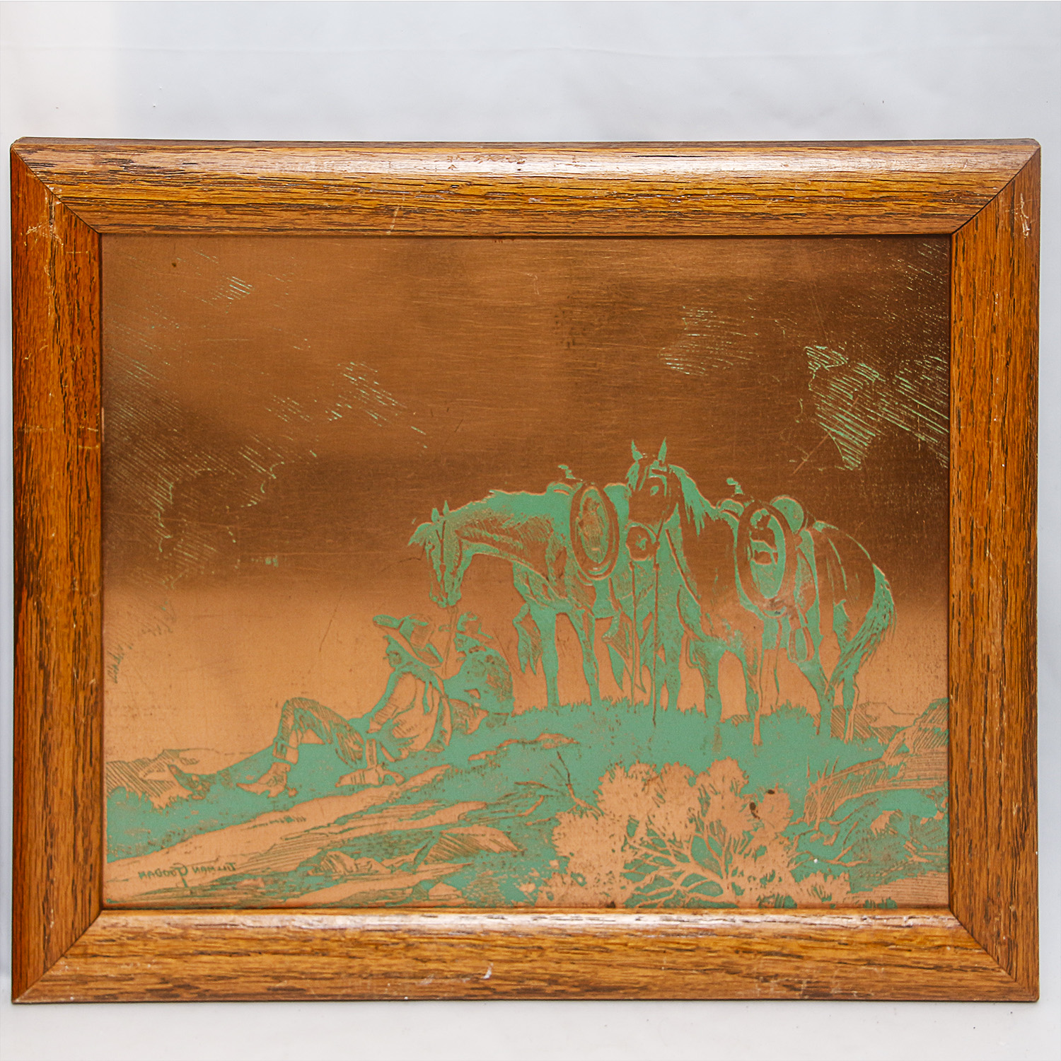 Pair of Tillman Goodan Framed Copper Plate Engravings