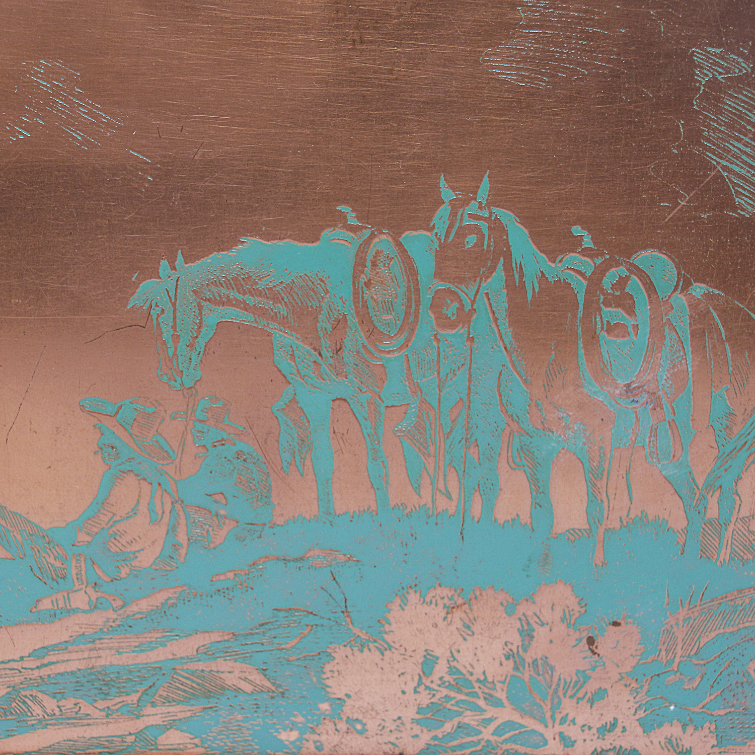 Pair of Tillman Goodan Framed Copper Plate Engravings