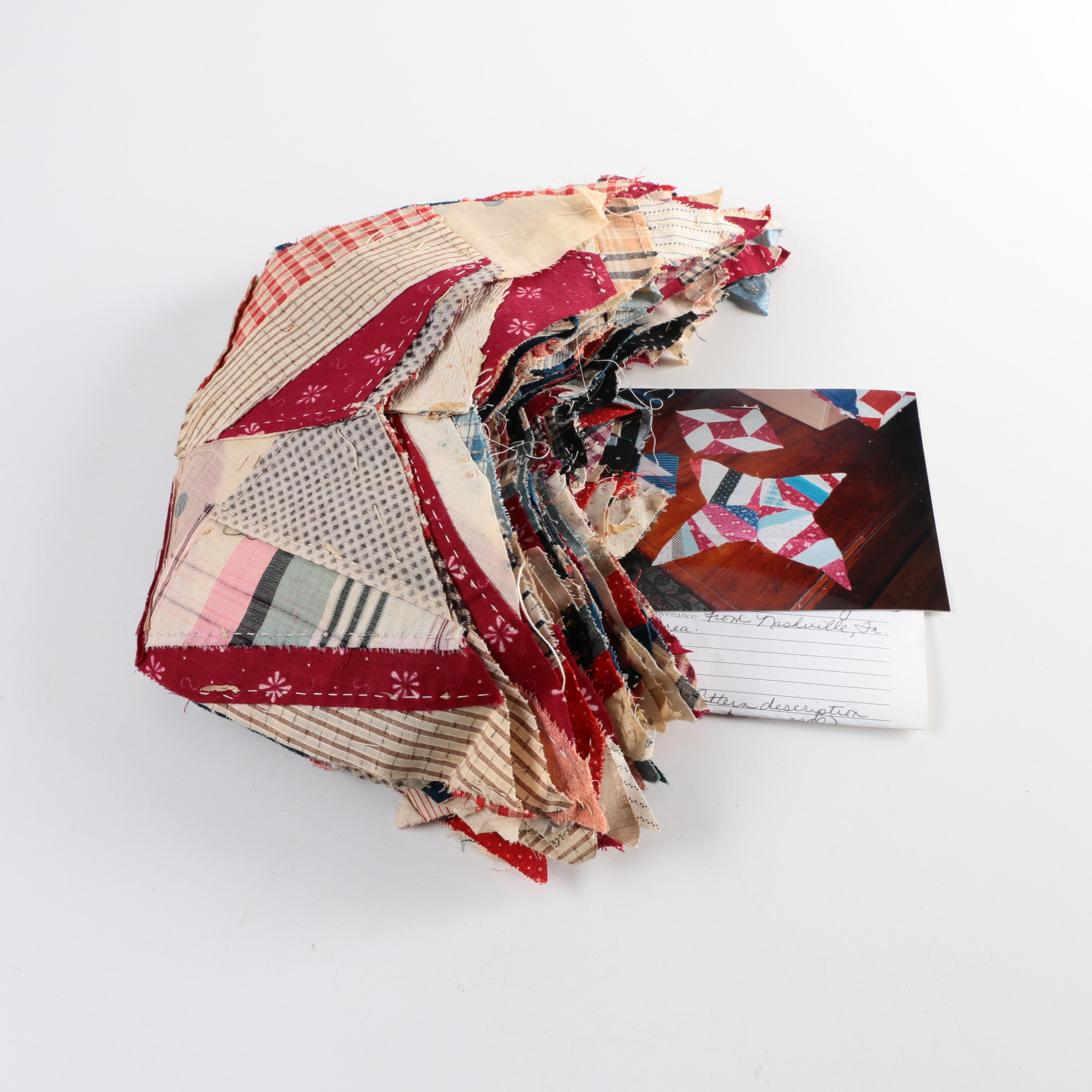 Antique Four-Point Star Quilt Pieces