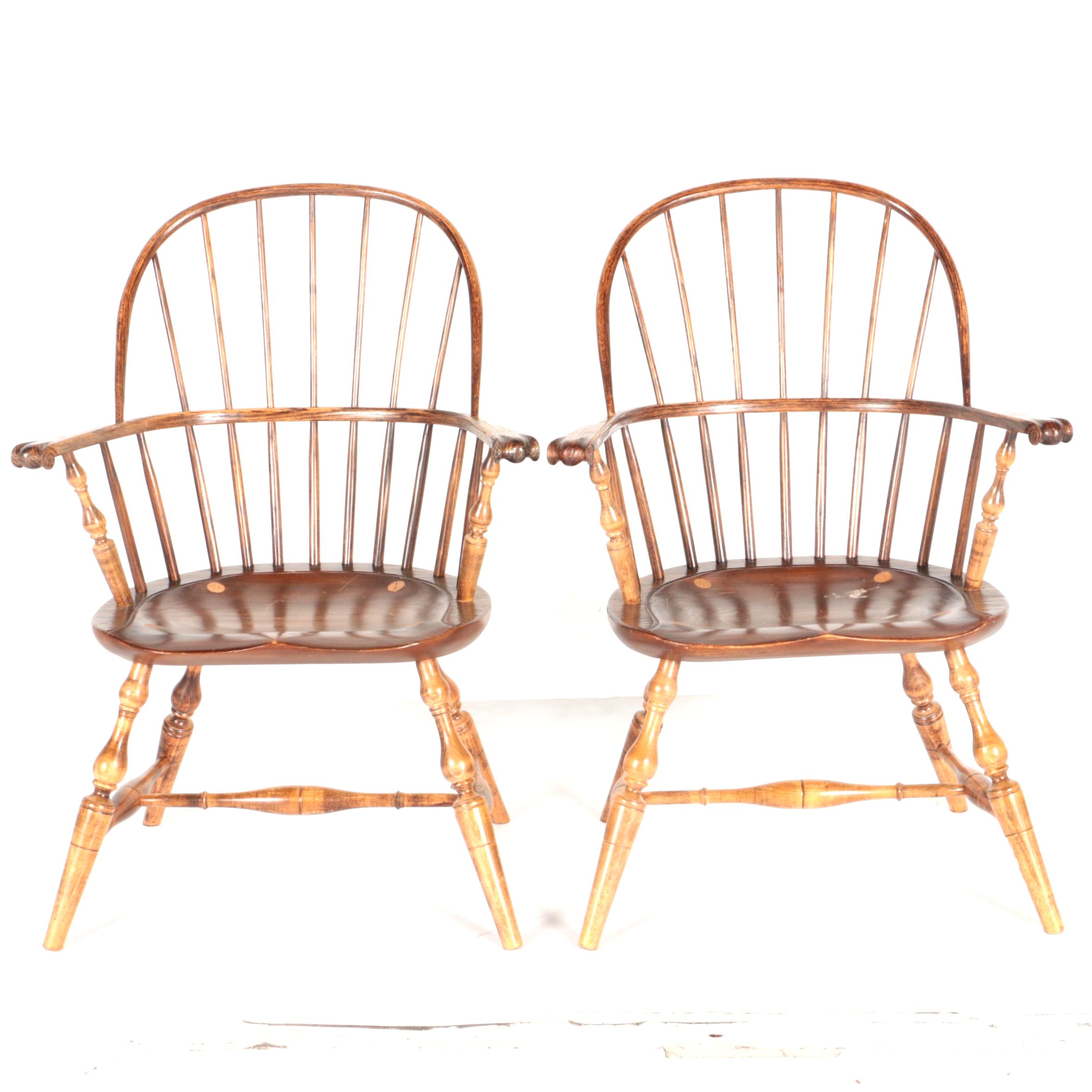 Two Vintage Hand-Made Windsor Chairs by Richard Grell