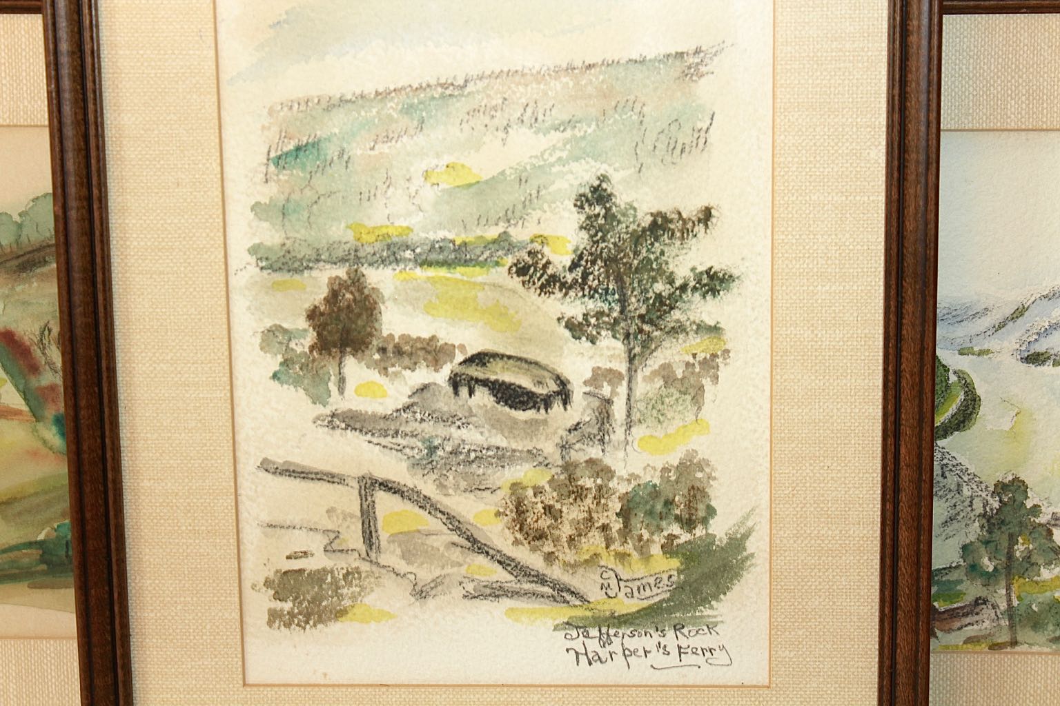 Collection of C.M. James "Harper's Ferry" Watercolor Paintings