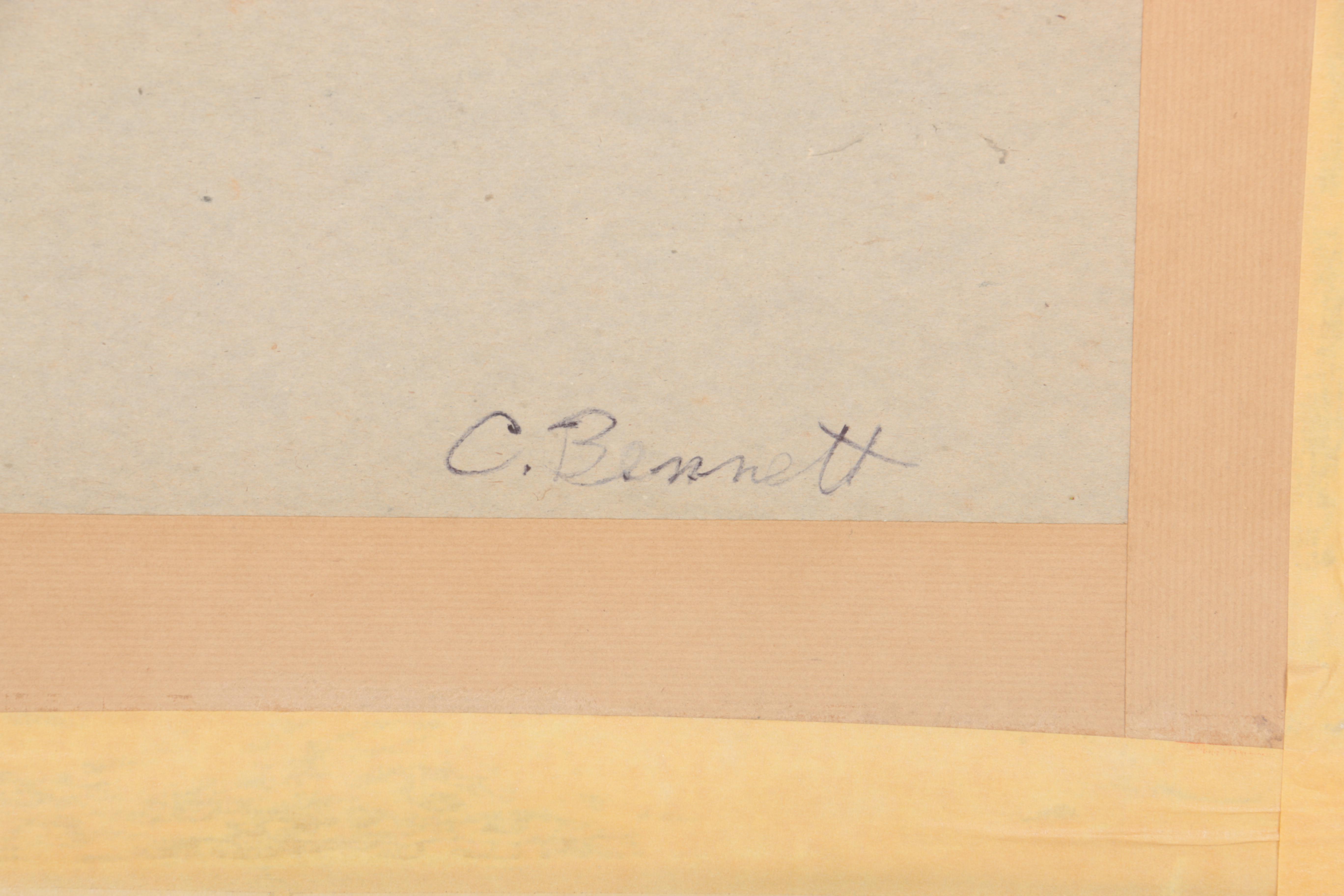 Charles O. Bennett Oil Painting on Canvas Board of Pheasants in Flight