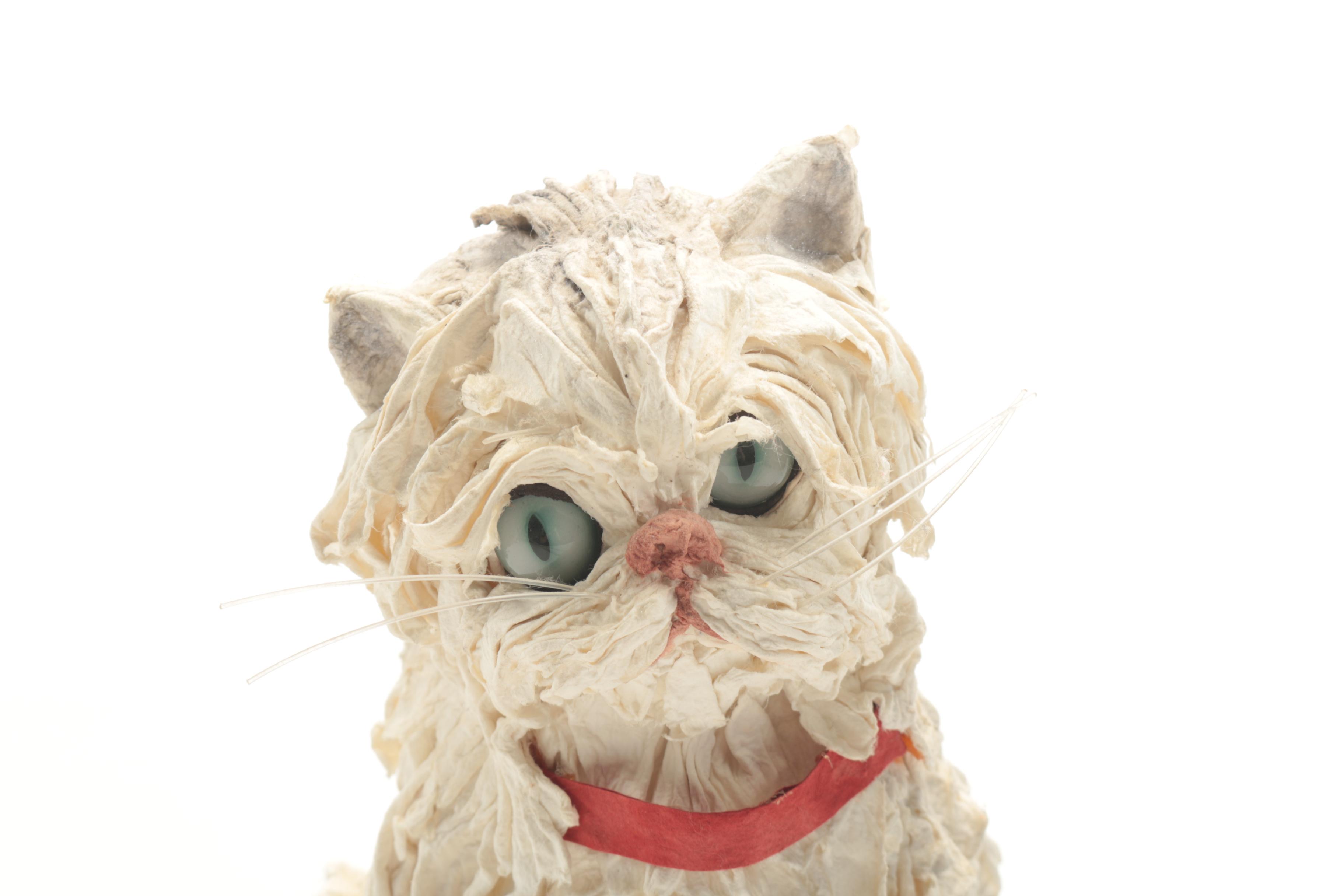 Cat Sculpture Made of Paper