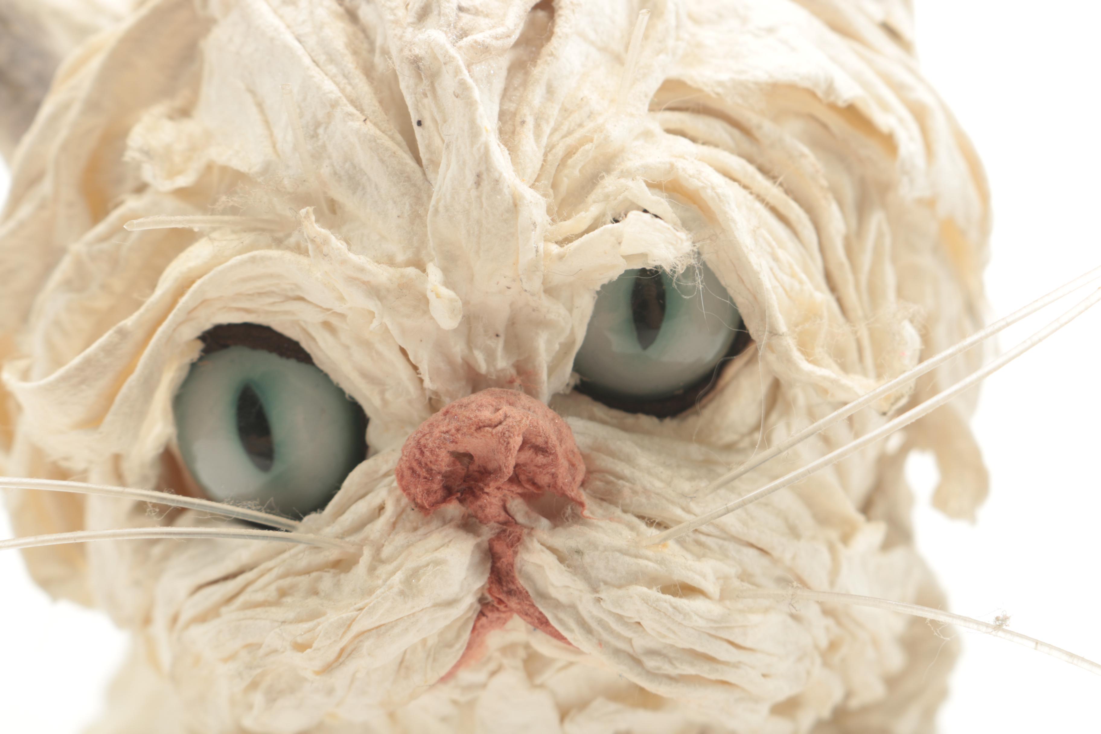 Cat Sculpture Made of Paper