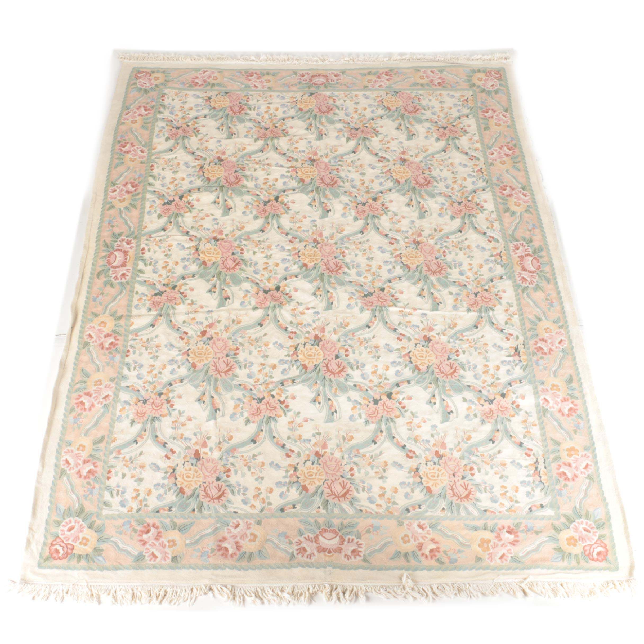 Hand Woven Indian Bill Blass "Raphael Rose" Area Rug