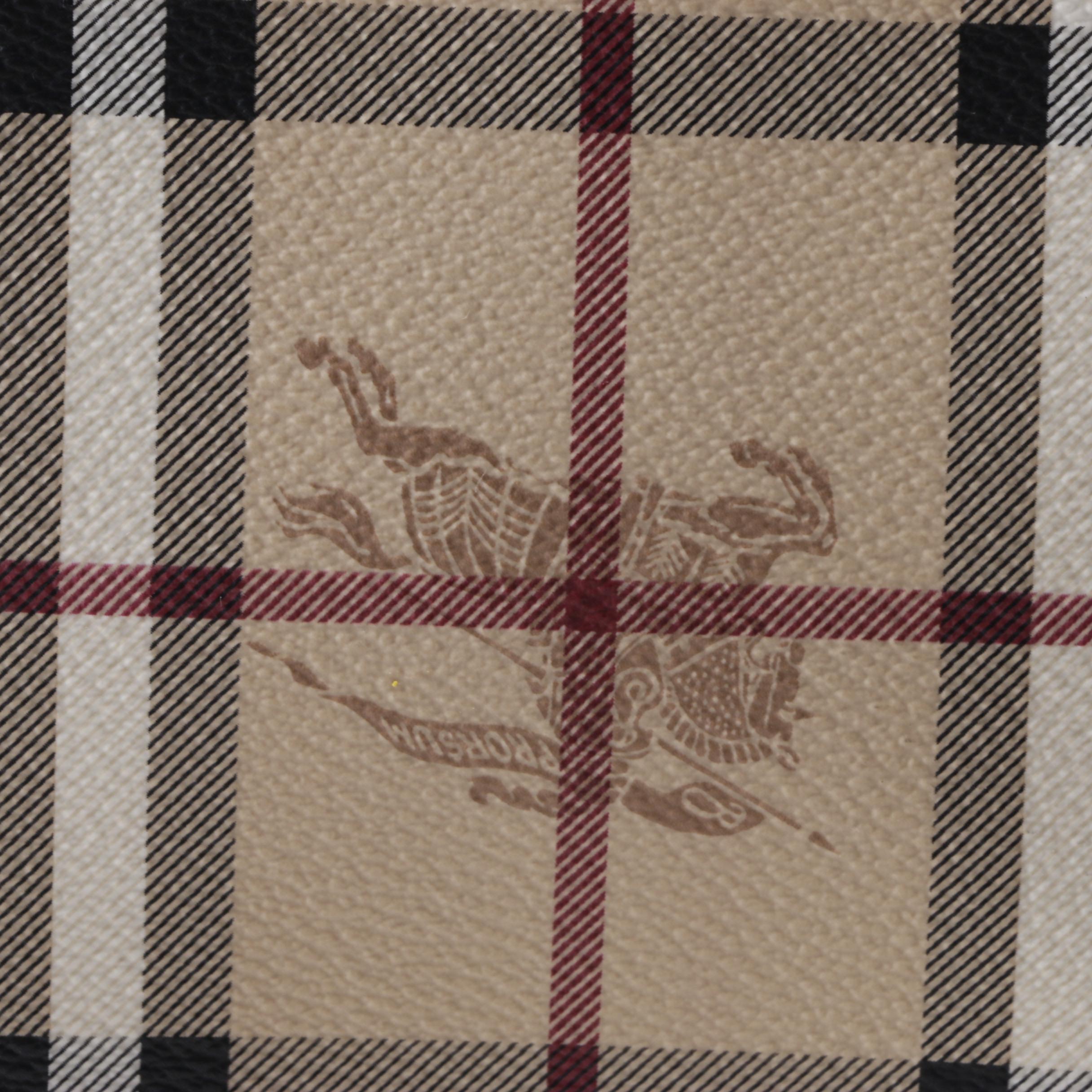 Burberry Coated Canvas Plaid Satchel with Dust Bag