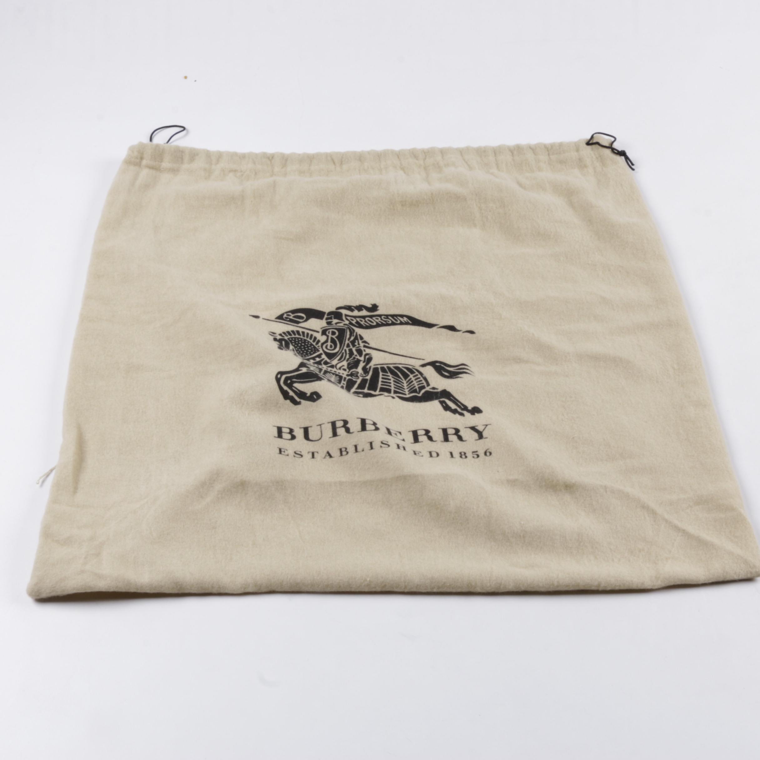 Burberry Coated Canvas Plaid Satchel with Dust Bag