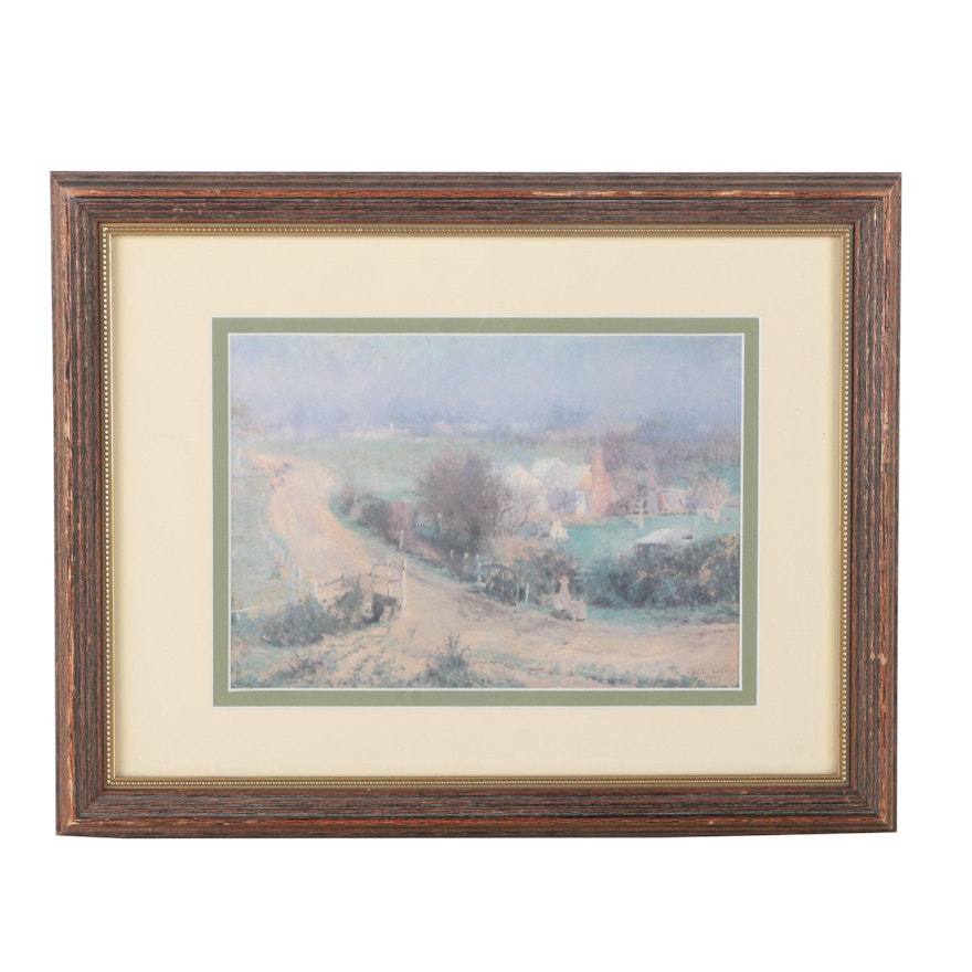 Offset Lithograph on Paper After Walter Withers "A Bright Winter's Morning"