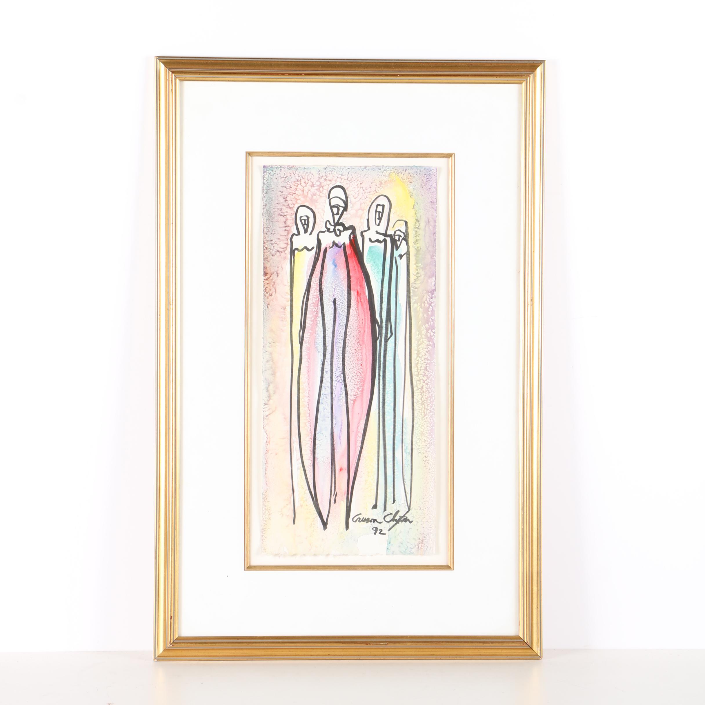 Crease Clayton Mixed Media Painting "Benefit Ball Bunch"