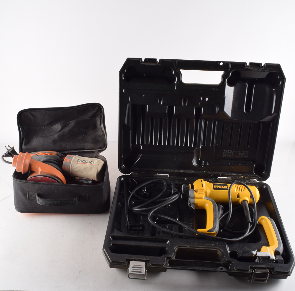 Ridgid Electric Hand Sander and DeWalt DW 660 Electric Drill