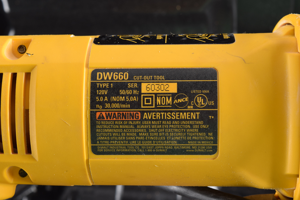 Ridgid Electric Hand Sander and DeWalt DW 660 Electric Drill