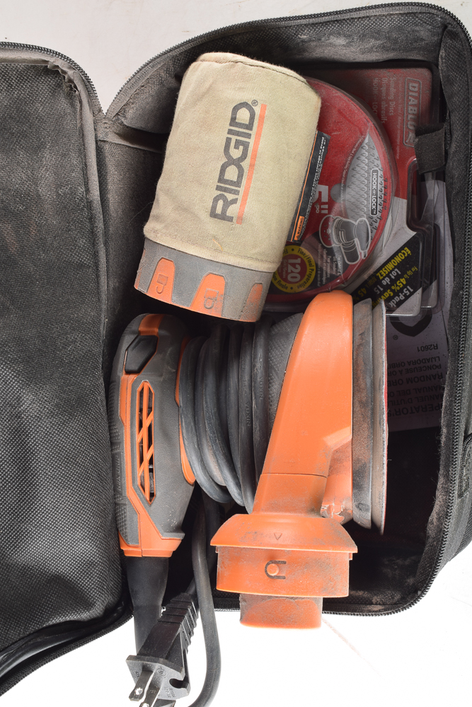 Ridgid Electric Hand Sander and DeWalt DW 660 Electric Drill