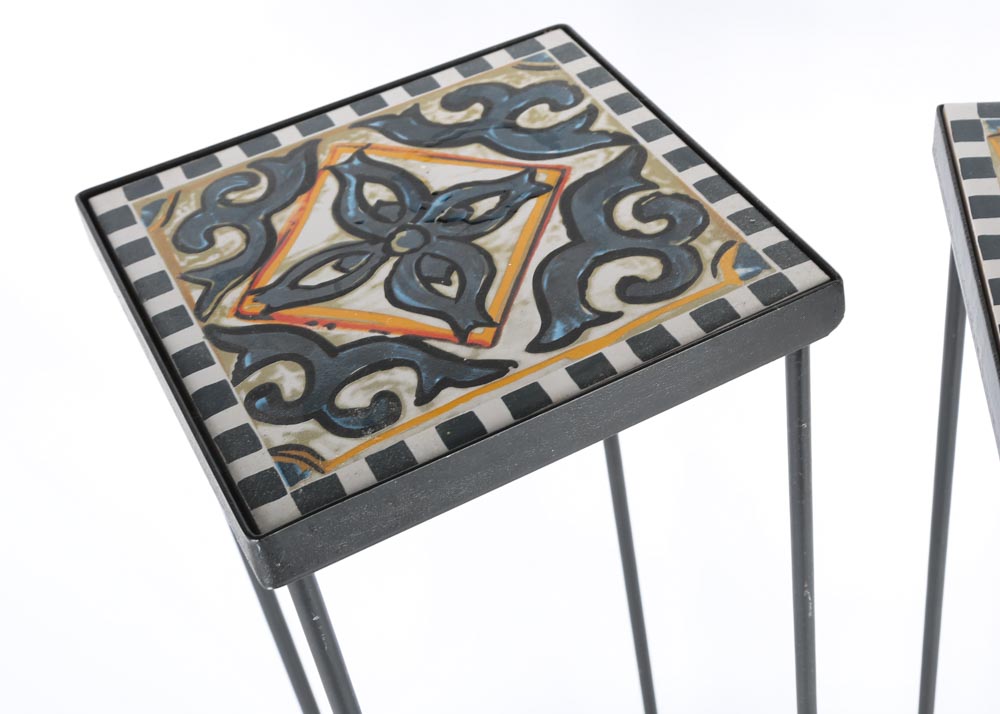 Tile Topped Plant Stands