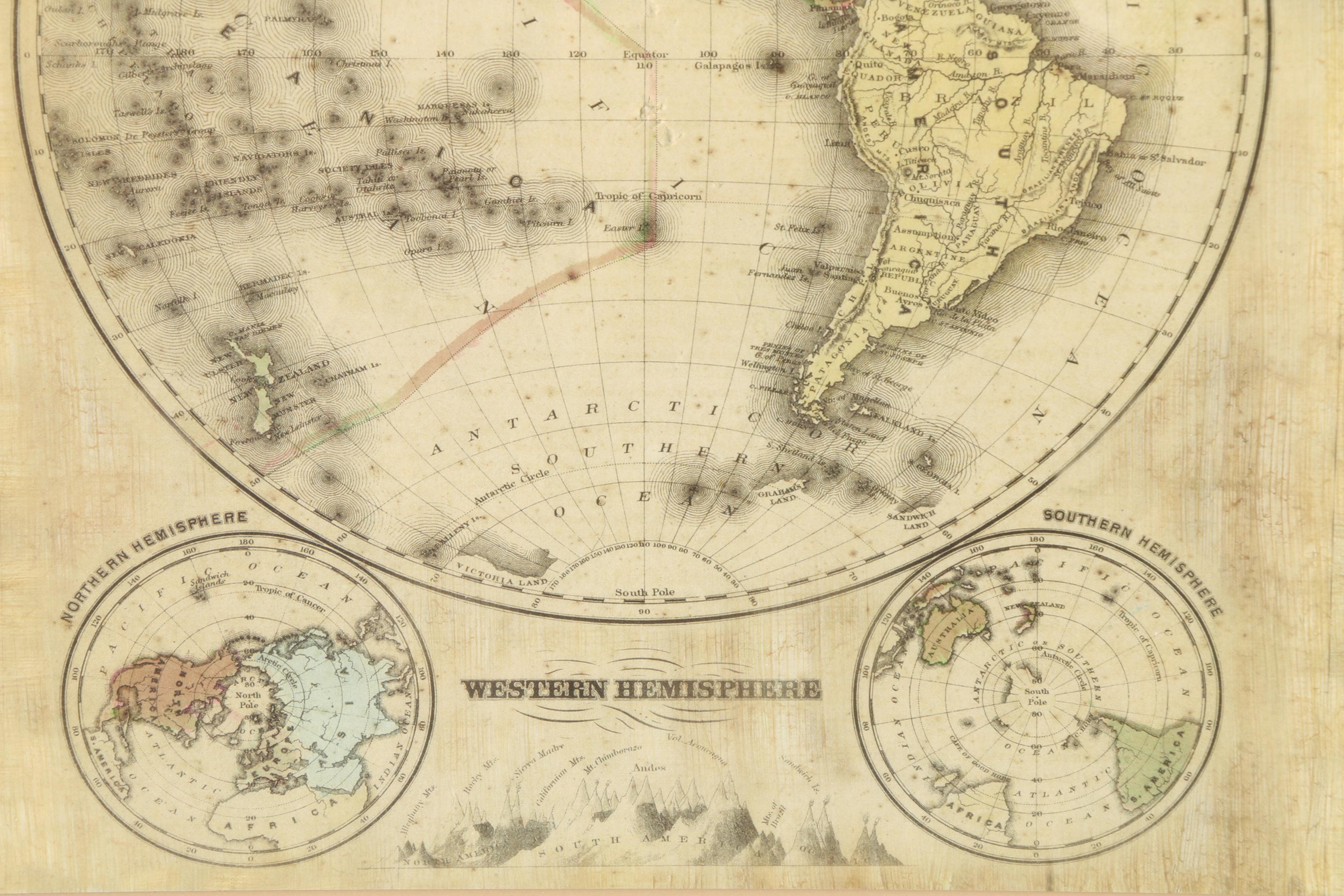 Offset Lithograph Map of Western Hemisphere
