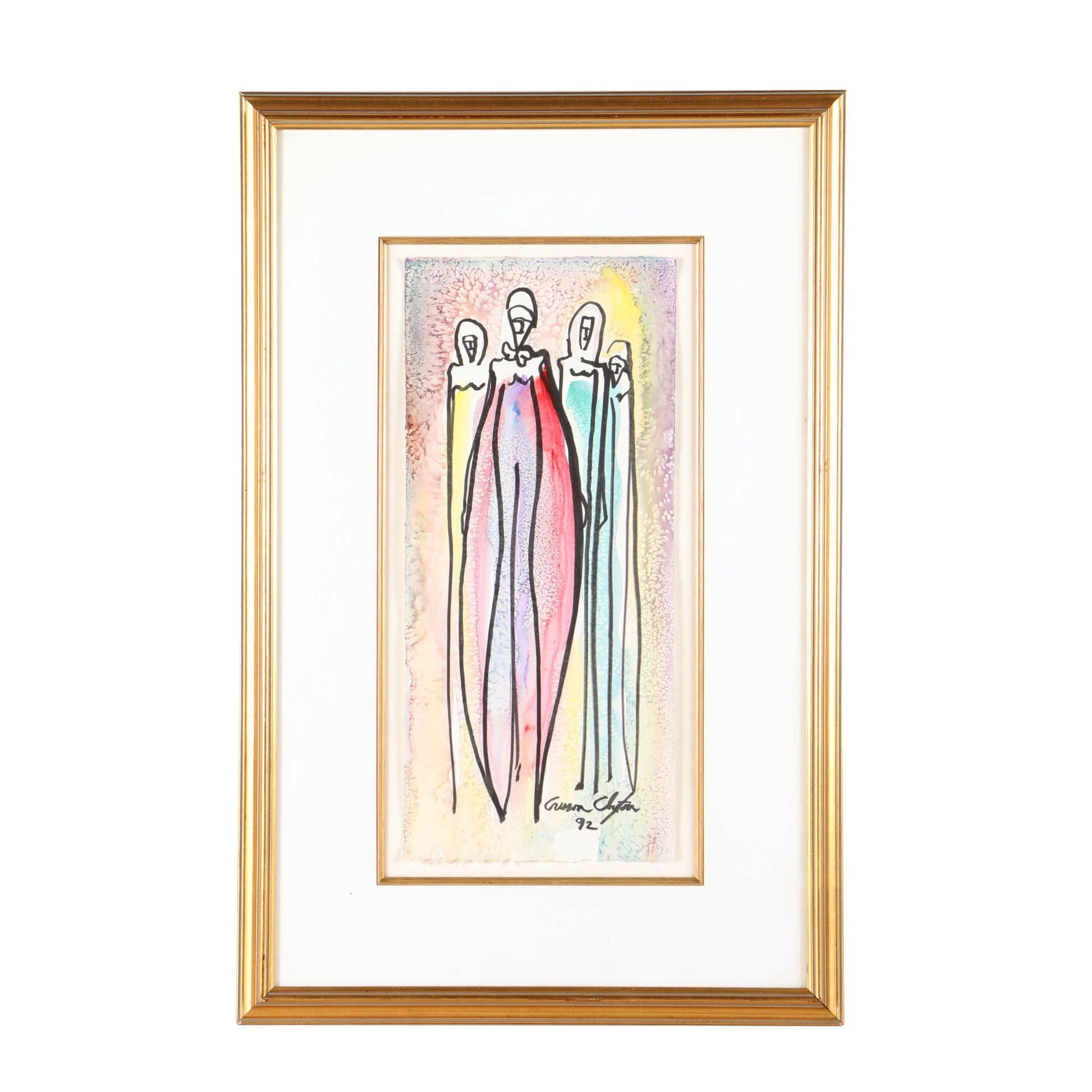 Crease Clayton Mixed Media Painting "Benefit Ball Bunch"