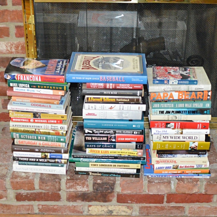 Large Selection of Sports-Themed Books