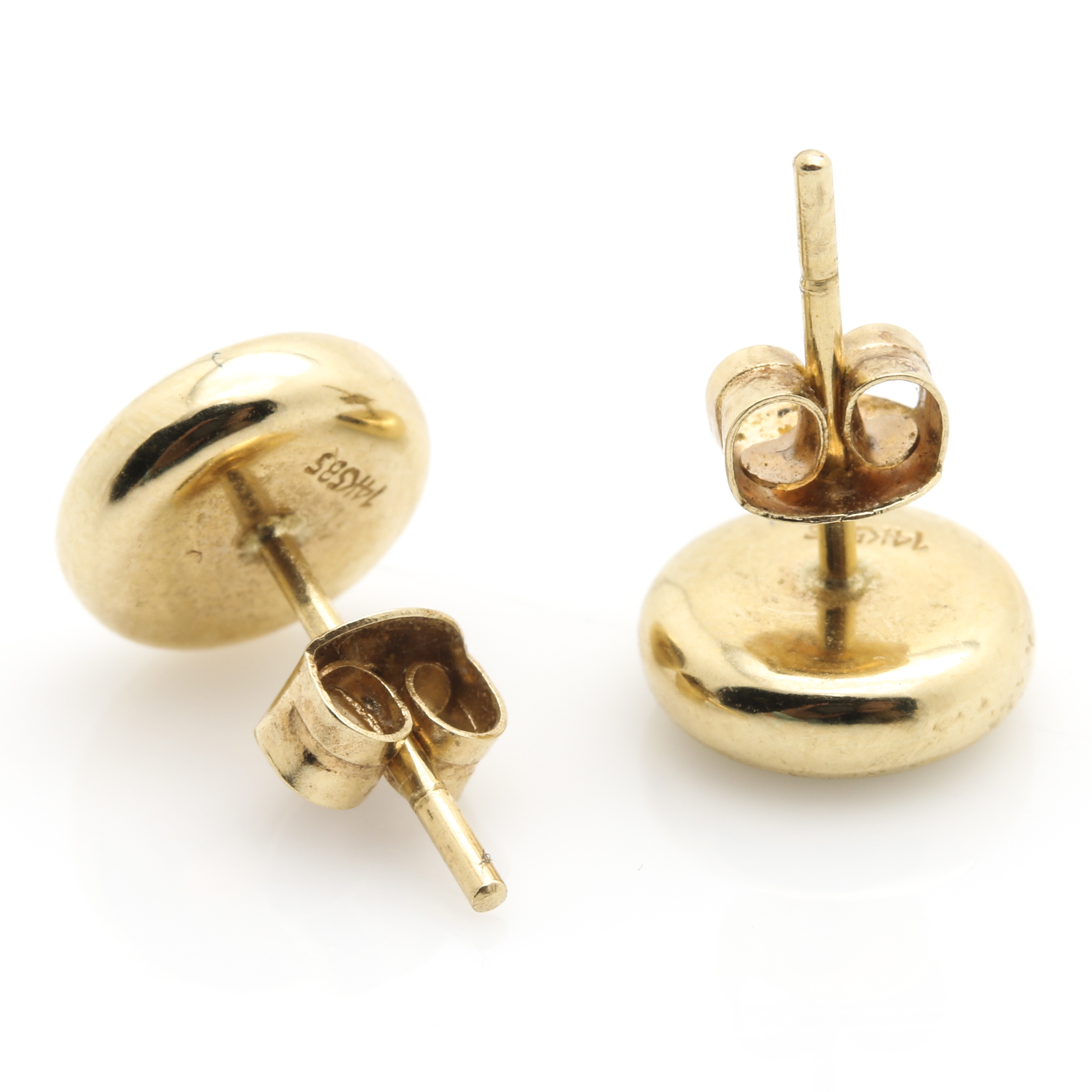 14K Yellow Gold Opal Doublet Earrings