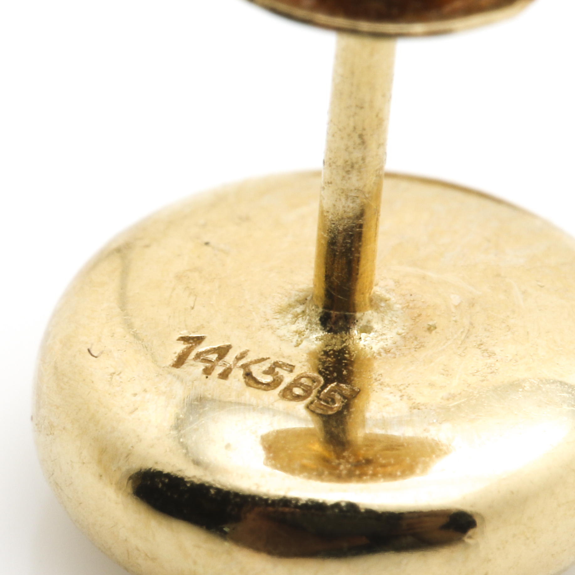 14K Yellow Gold Opal Doublet Earrings