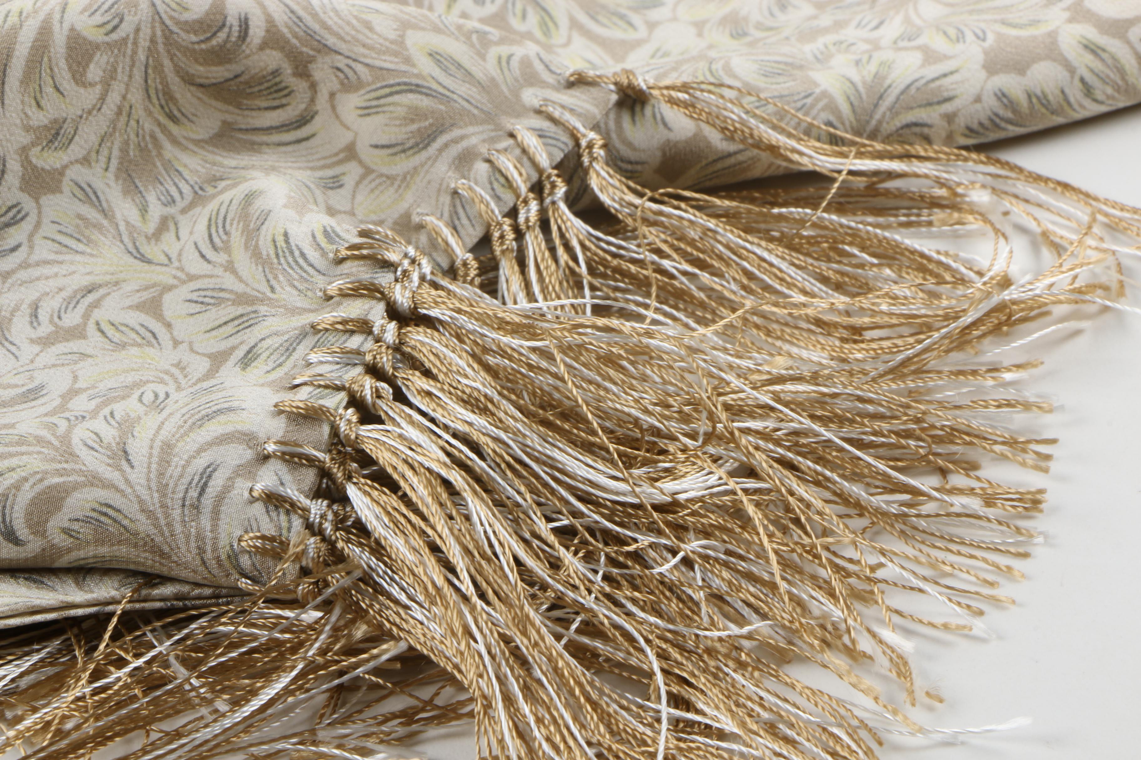 Silk Fringe Scarves Including Pazuki