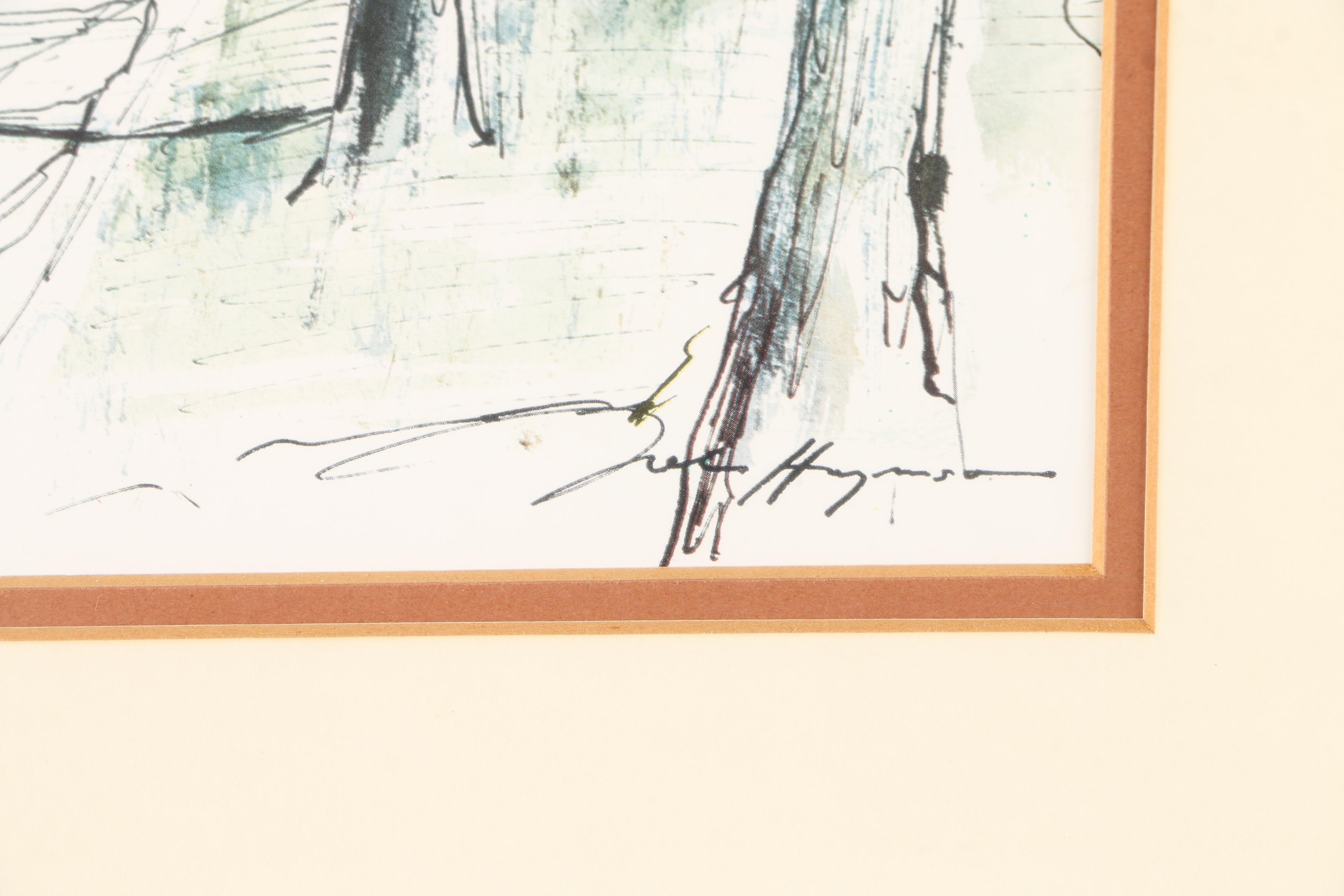 Offset Lithographs After John Haymson "Old Court House Williamsburg" and "The Raleigh Tavern"