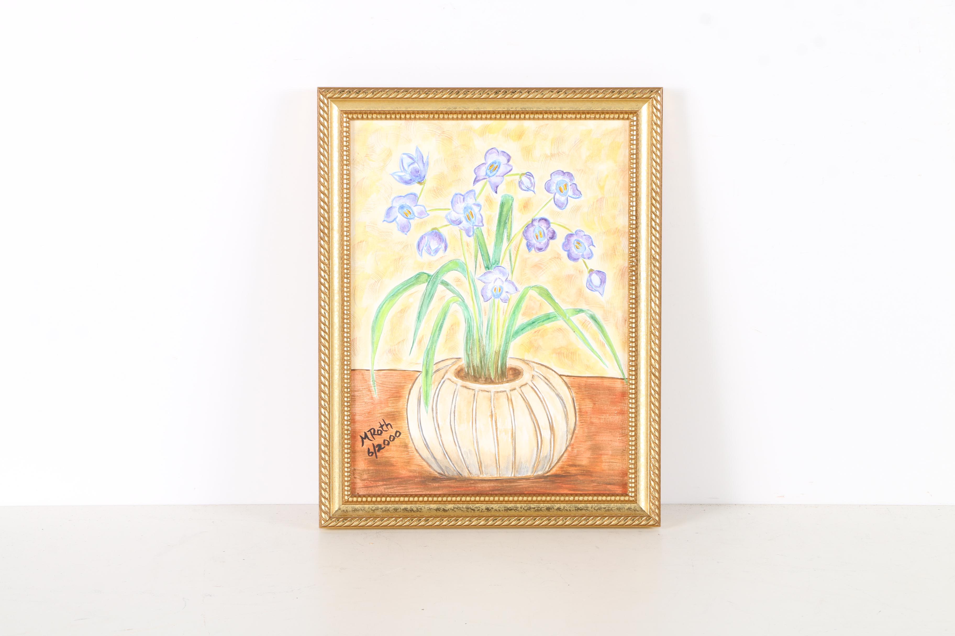 M. Roth Watercolors of Floral Still Life