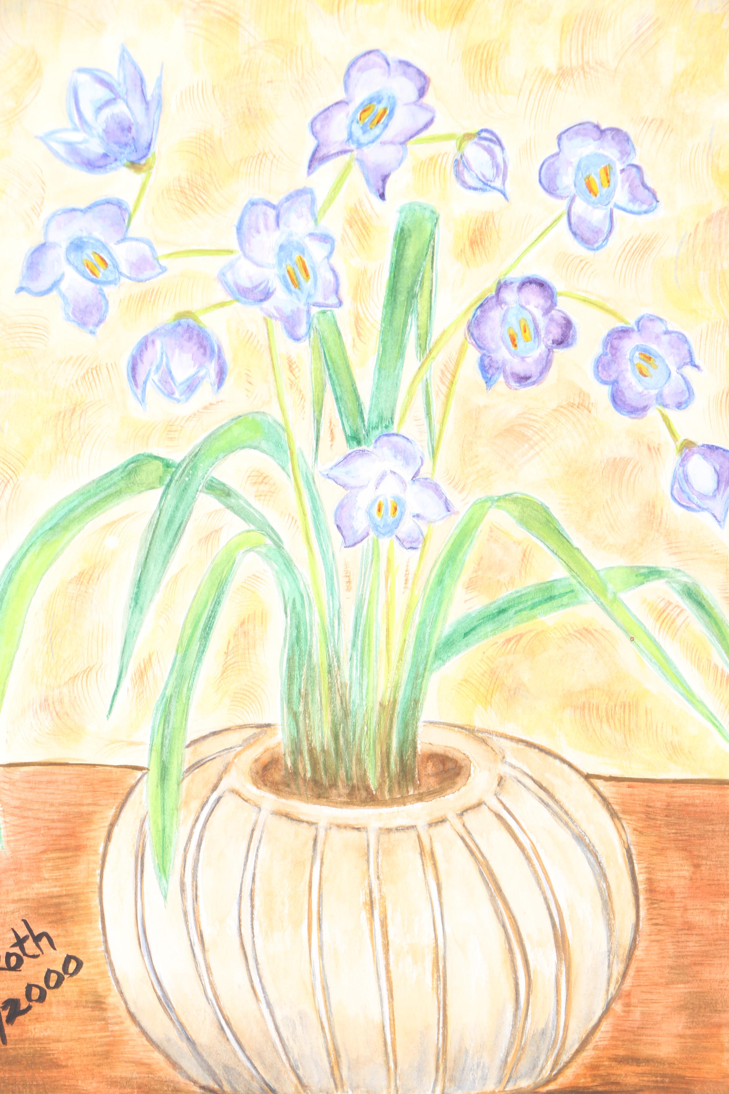 M. Roth Watercolors of Floral Still Life