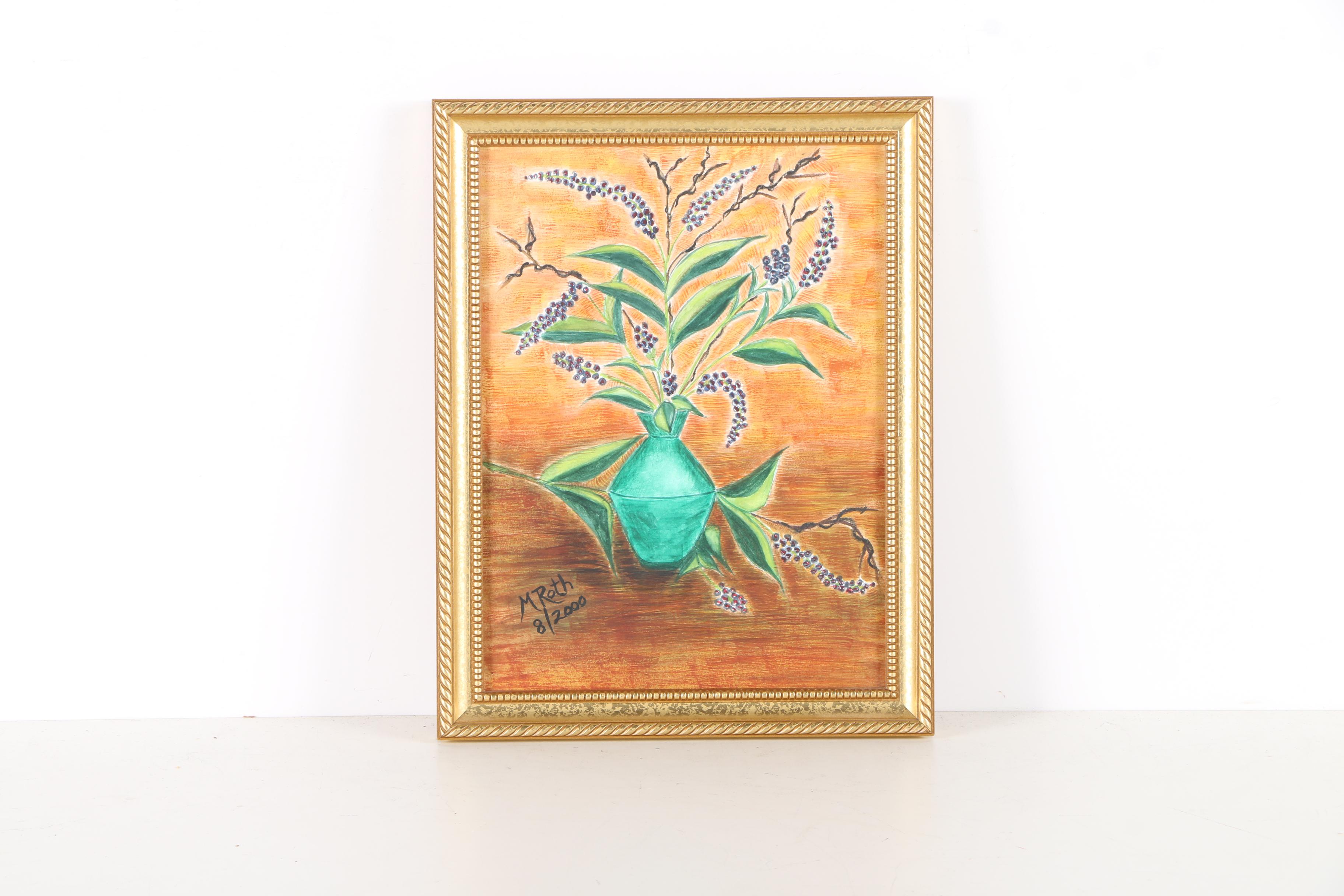 M. Roth Watercolors of Floral Still Life
