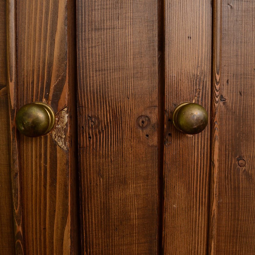 Pine Armoire With Walnut Stain