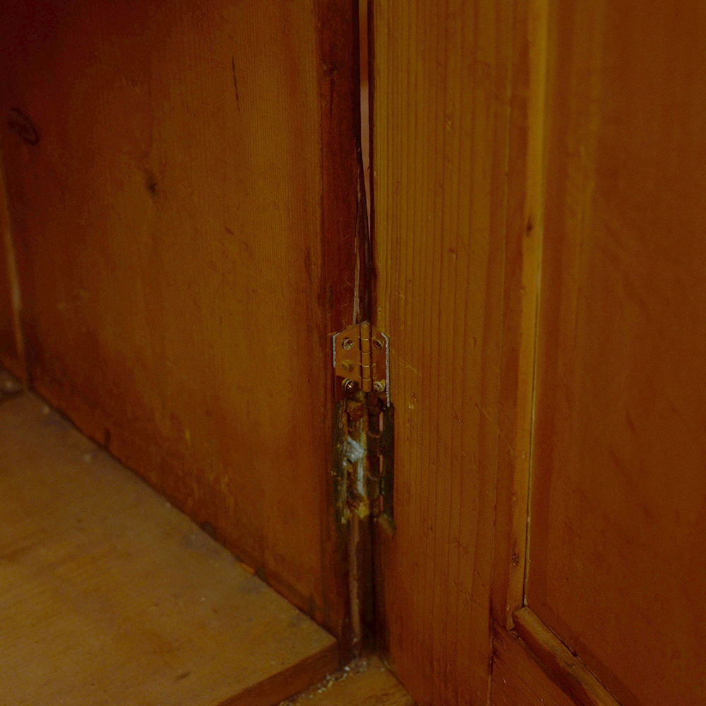 Pine Armoire With Walnut Stain