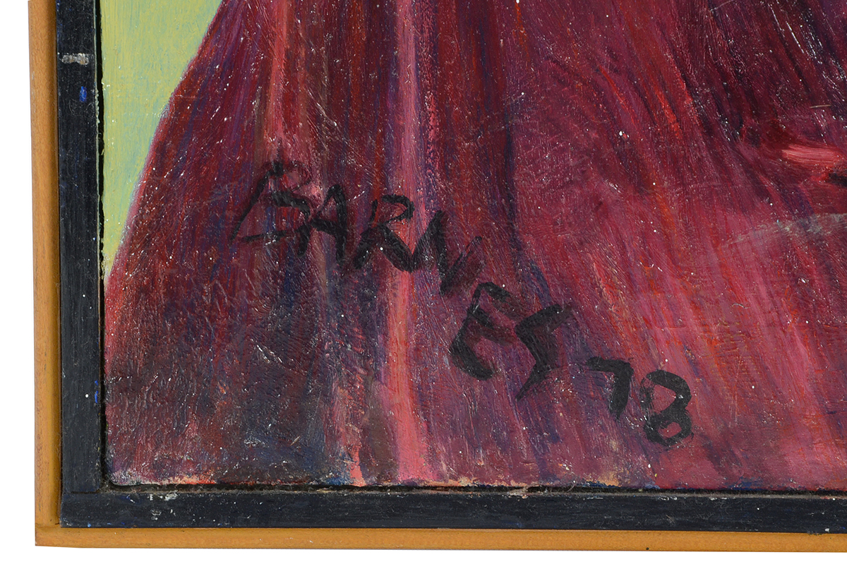 Curtis Barnes Original 1978 Oil Portrait on Canvas "Self Study"