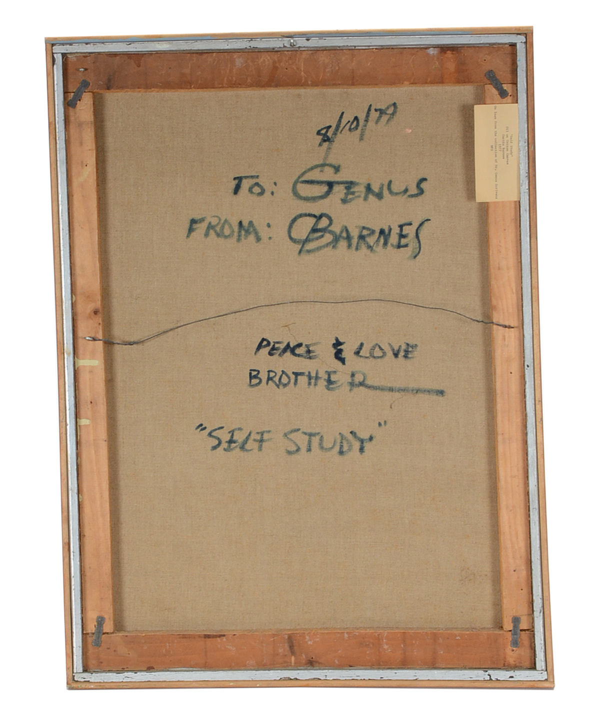 Curtis Barnes Original 1978 Oil Portrait on Canvas "Self Study"