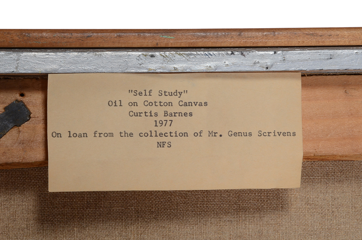 Curtis Barnes Original 1978 Oil Portrait on Canvas "Self Study"