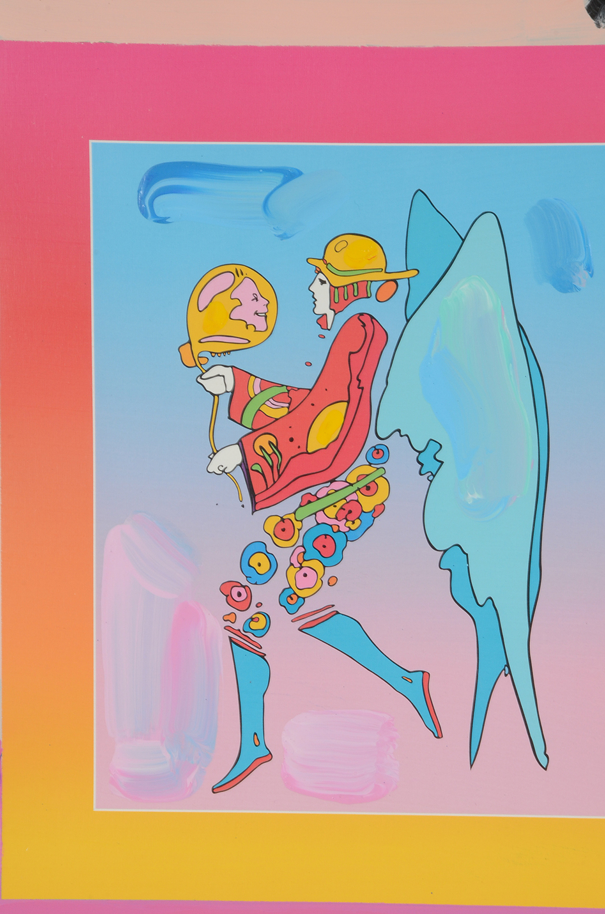 Peter Max Original 2006 Signed Mixed Media "Tip Top Floating on Blends"