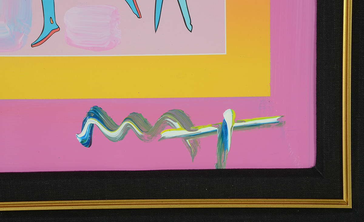 Peter Max Original 2006 Signed Mixed Media "Tip Top Floating on Blends"